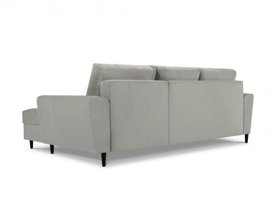 Narożnik prawostronny sztruksowy z funkcją spania KYOTO jasnoszary Cosmopolitan Design Eye on Design
