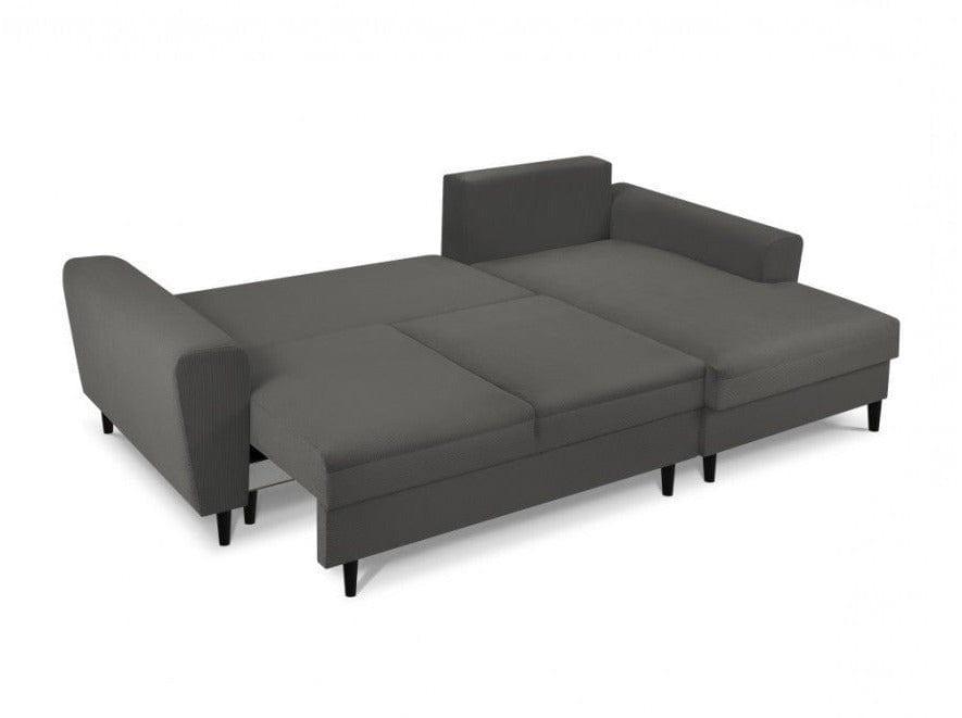 Narożnik prawostronny sztruksowy z funkcją spania KYOTO szary Cosmopolitan Design Eye on Design