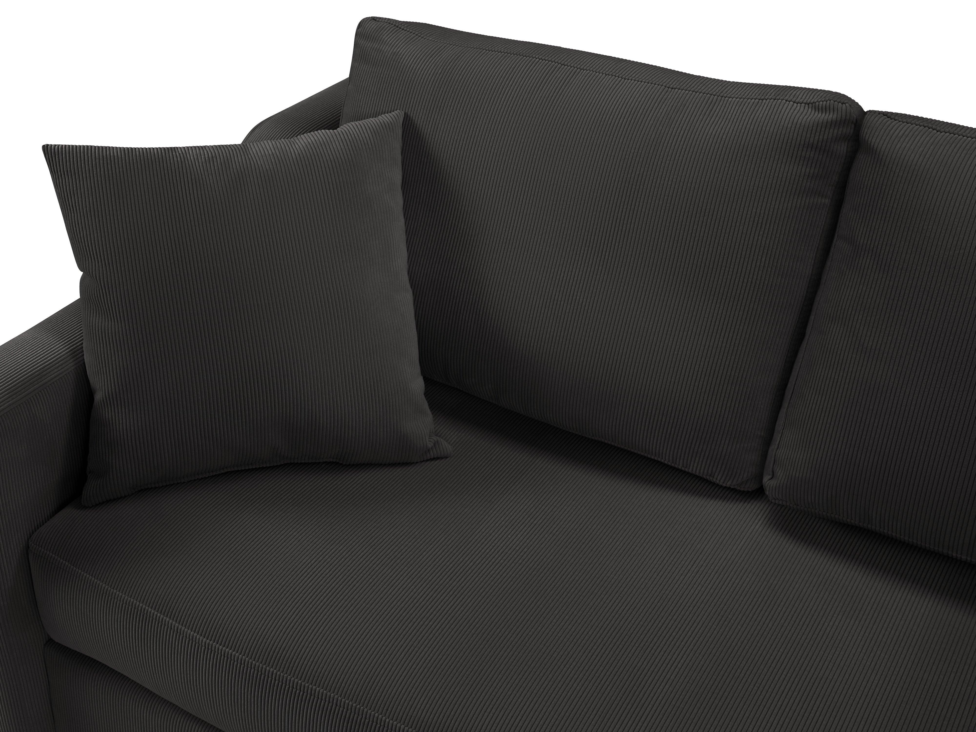 Narożnik prawostronny sztruksowy z funkcją spania ROSE ciemnoszary Mazzini Sofas Eye on Design