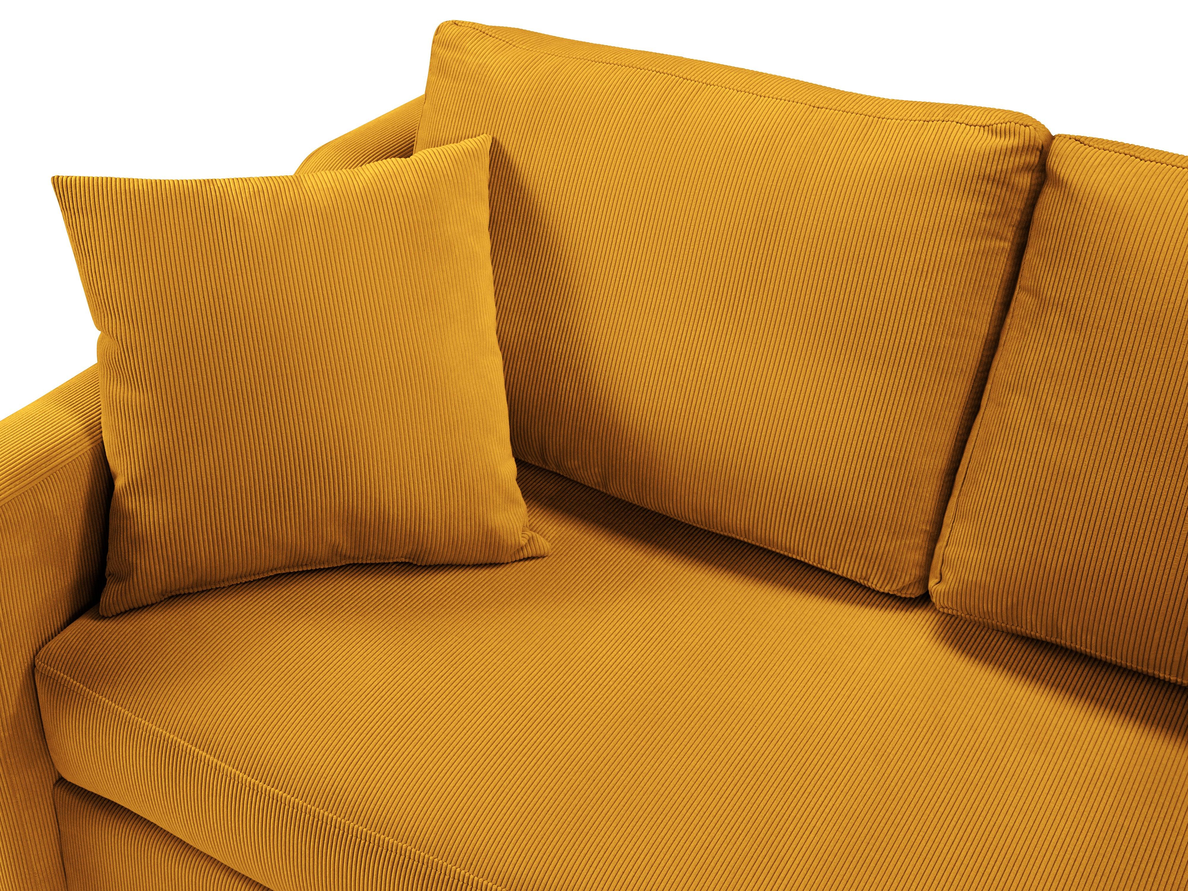 Narożnik prawostronny sztruksowy z funkcją spania ROSE żółty Mazzini Sofas Eye on Design