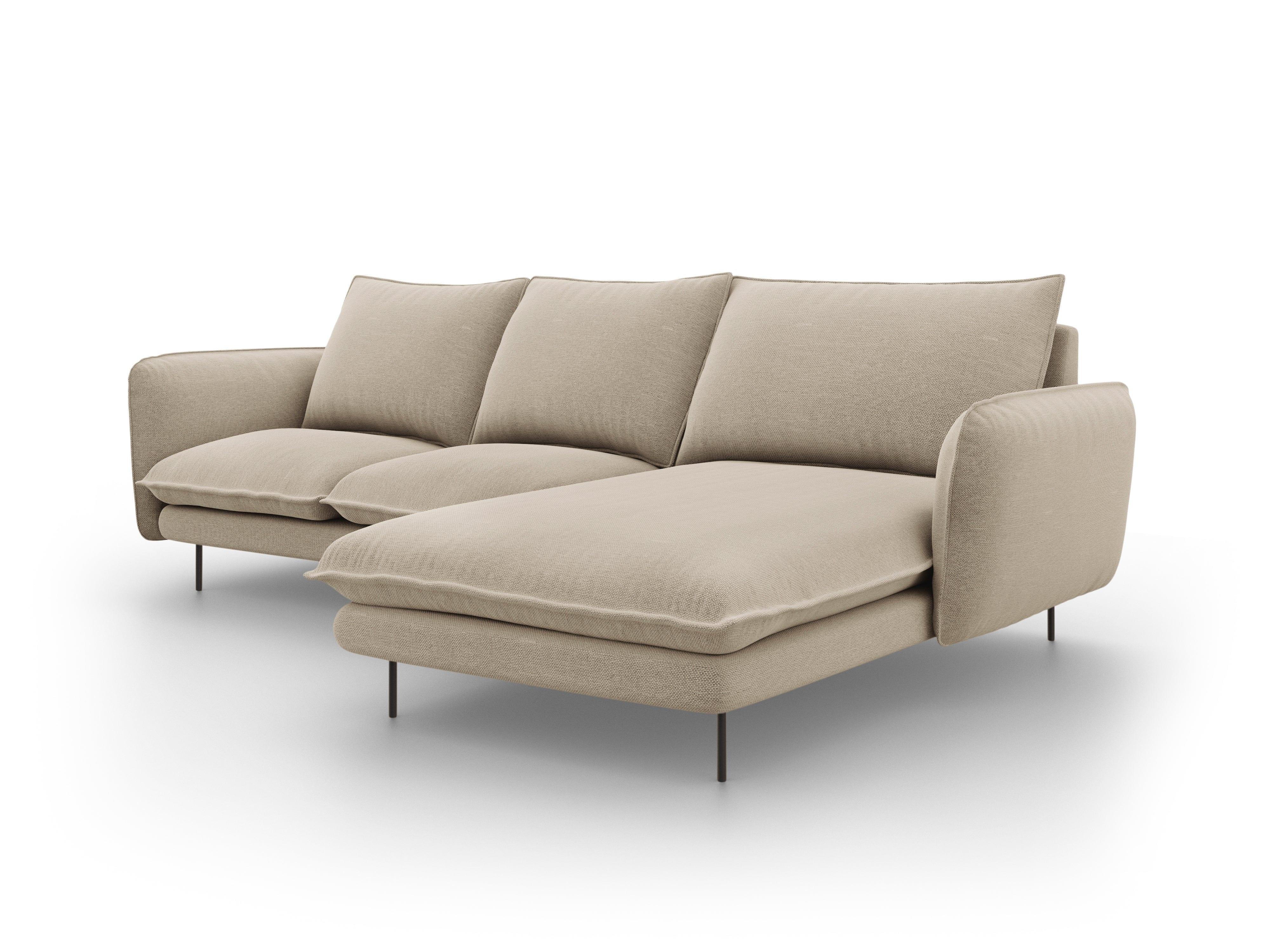 Narożnik prawostronny VIENNA beżowy z czarną podstawą Cosmopolitan Design Eye on Design