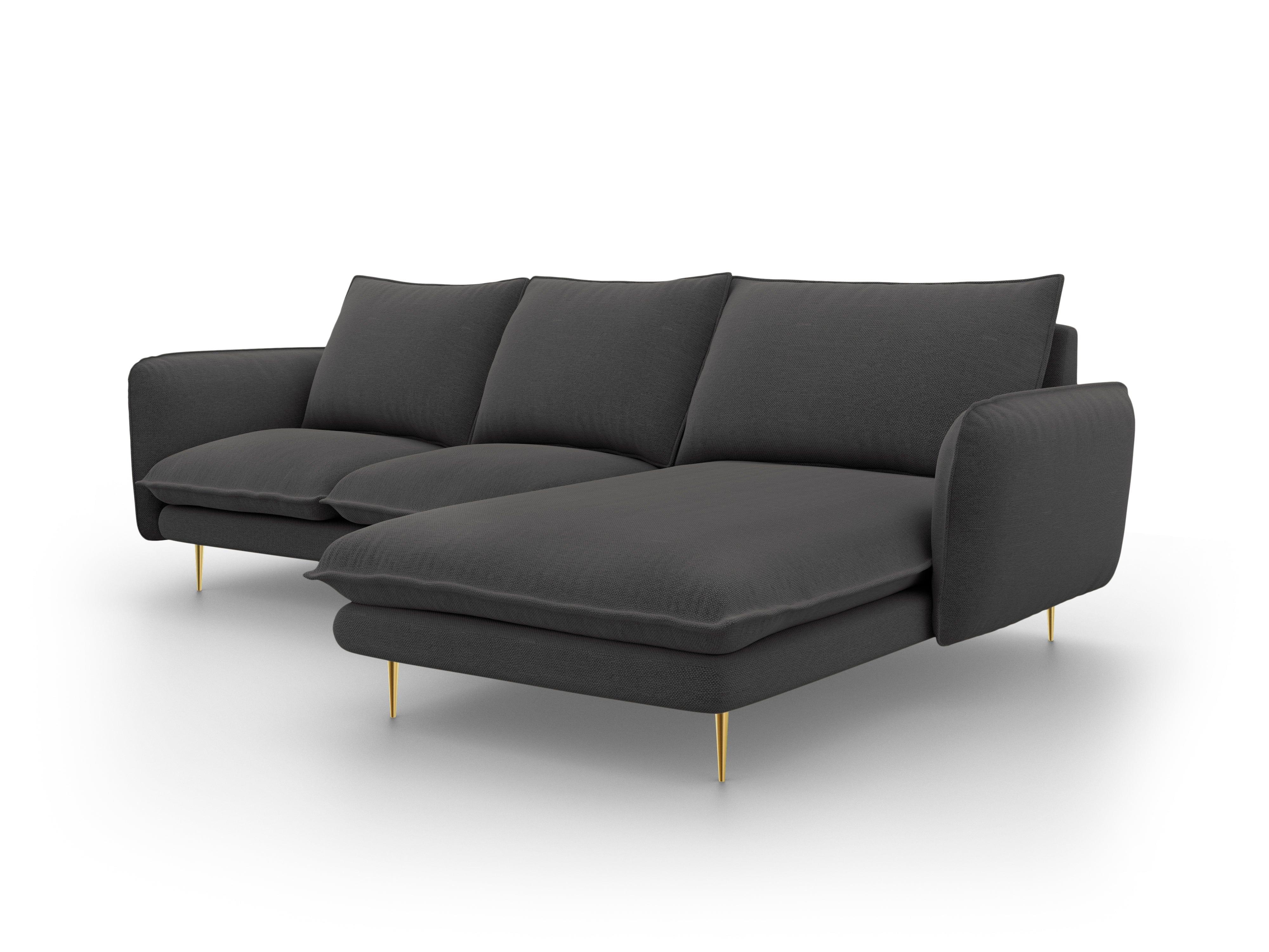 Narożnik prawostronny VIENNA ciemnoszary ze złotą podstawą Cosmopolitan Design Eye on Design