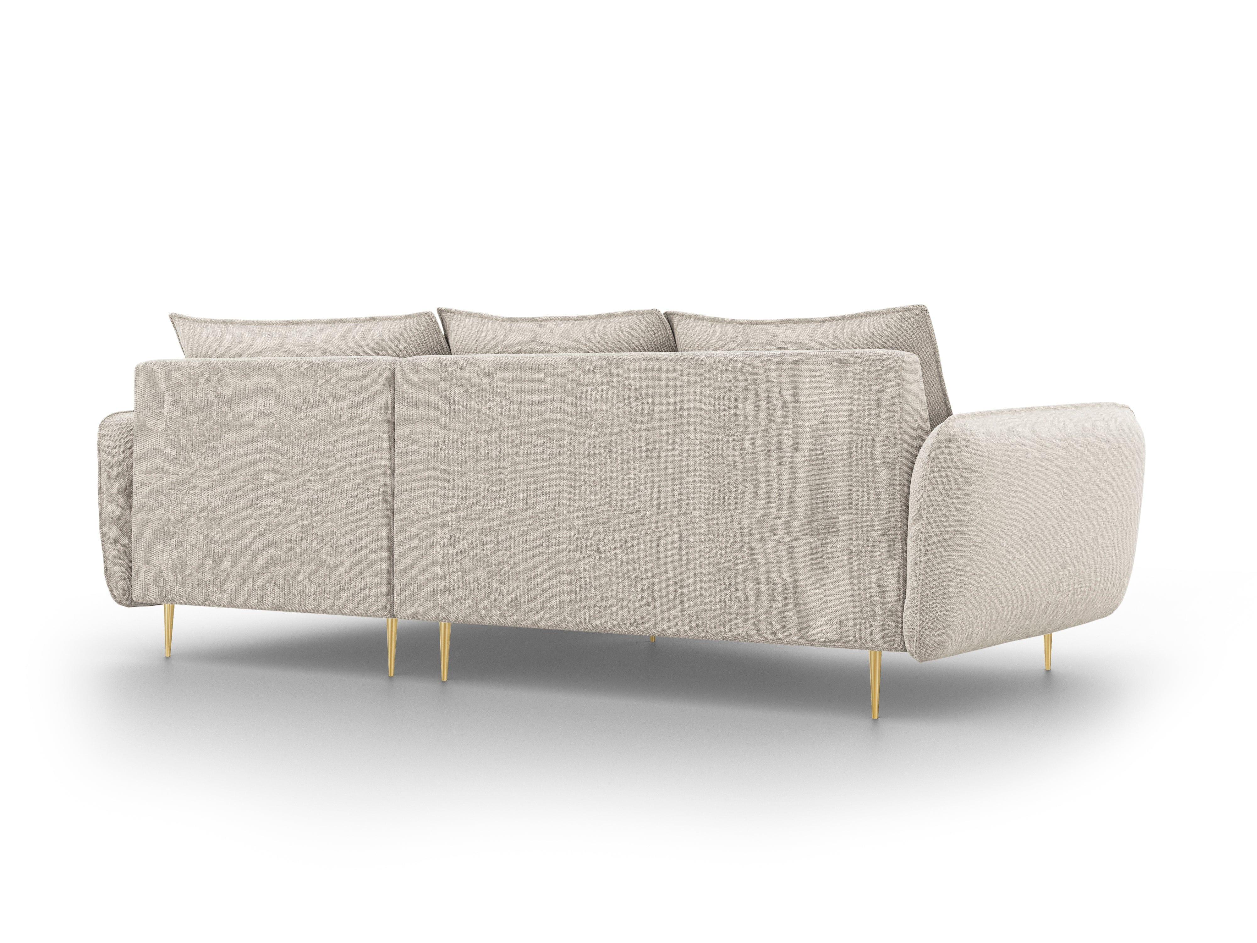 Narożnik prawostronny VIENNA piaskowy ze złotą podstawą Cosmopolitan Design Eye on Design