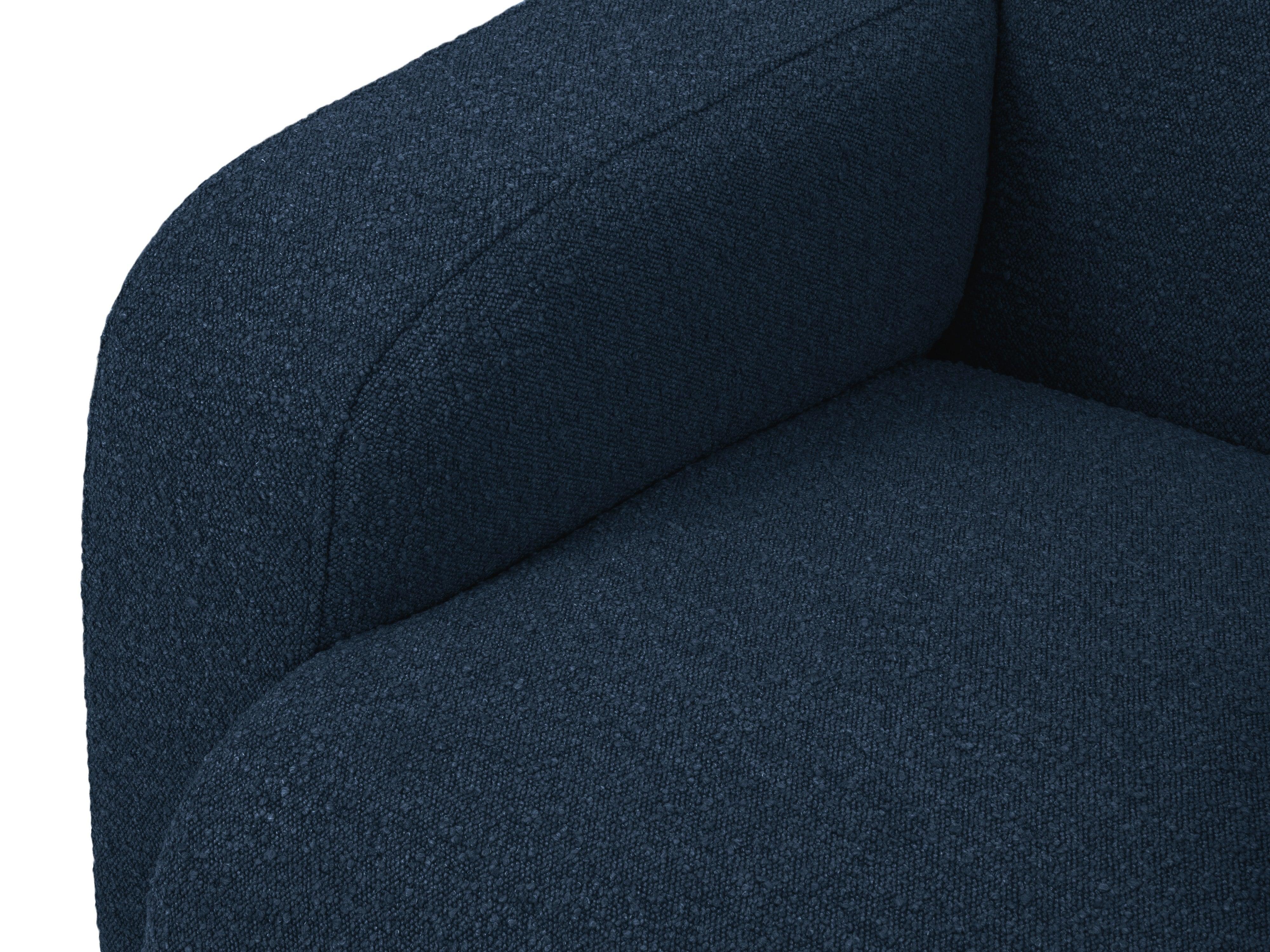 Narożnik prawostronny w tkaninie boucle 4-osobowy LOLA ciemnoniebieski Windsor & Co Eye on Design