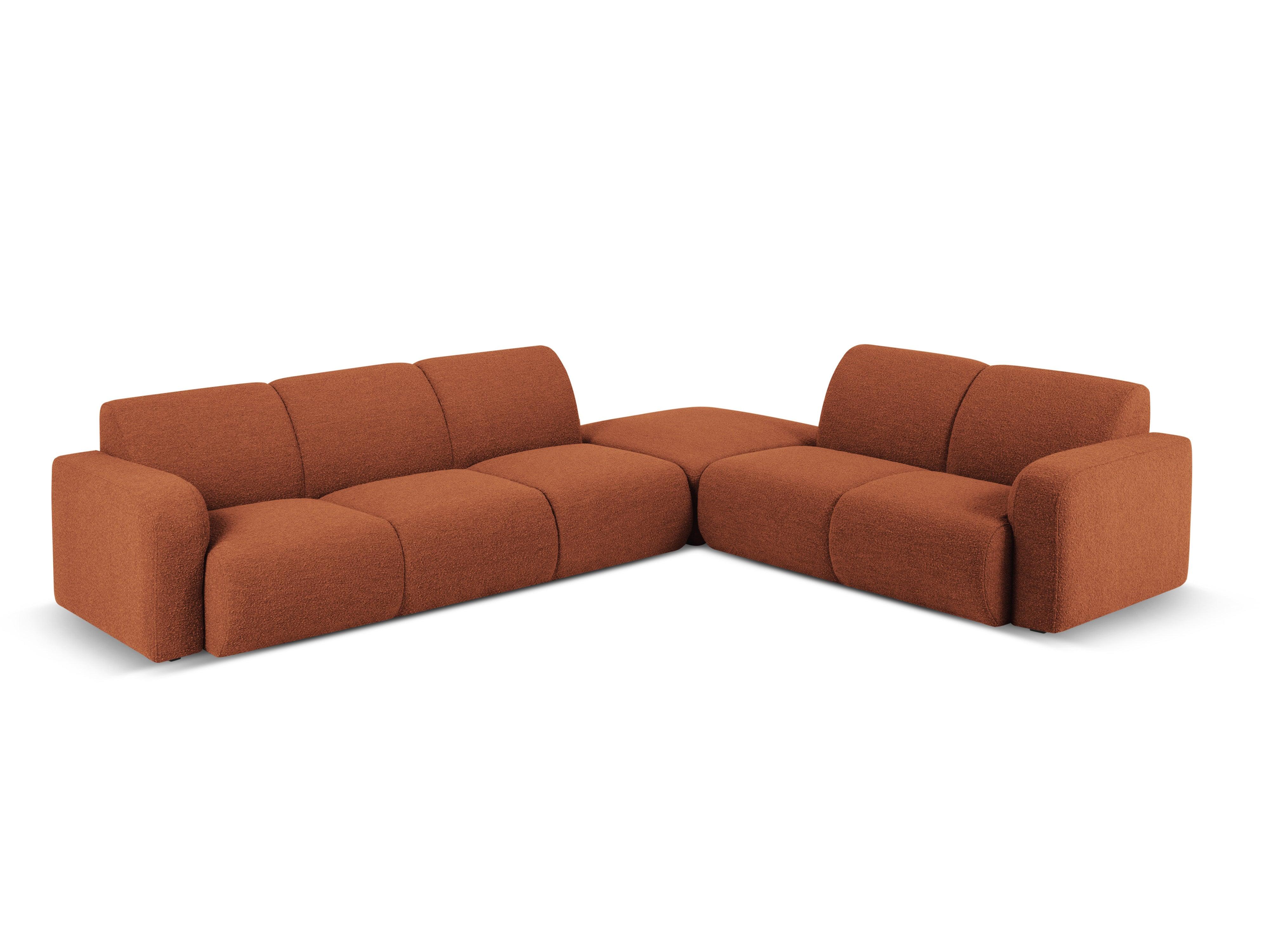 Narożnik prawostronny w tkaninie boucle 6-osobowy LOLA brązowy Windsor & Co Eye on Design