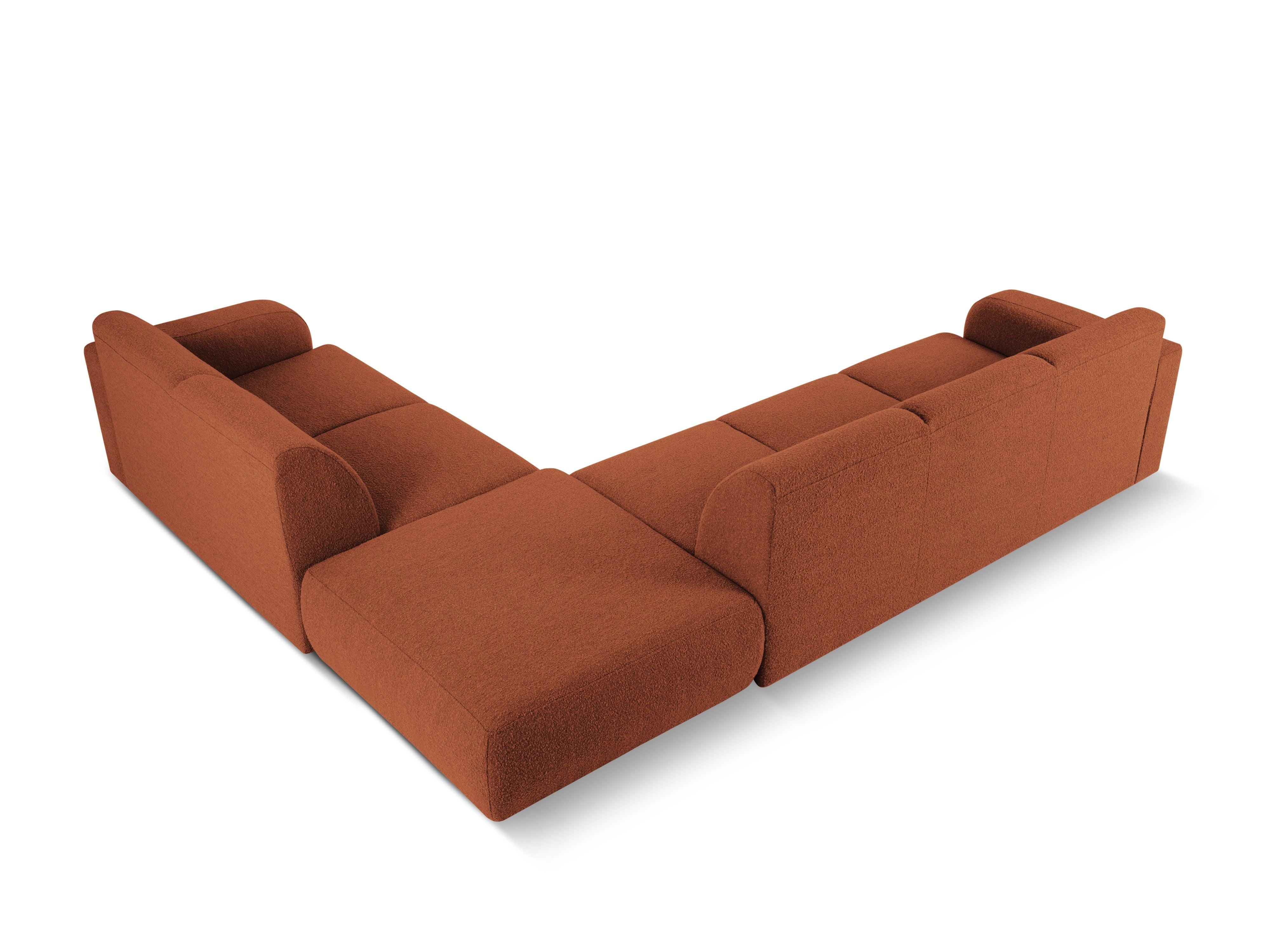 Narożnik prawostronny w tkaninie boucle 6-osobowy LOLA brązowy Windsor & Co Eye on Design