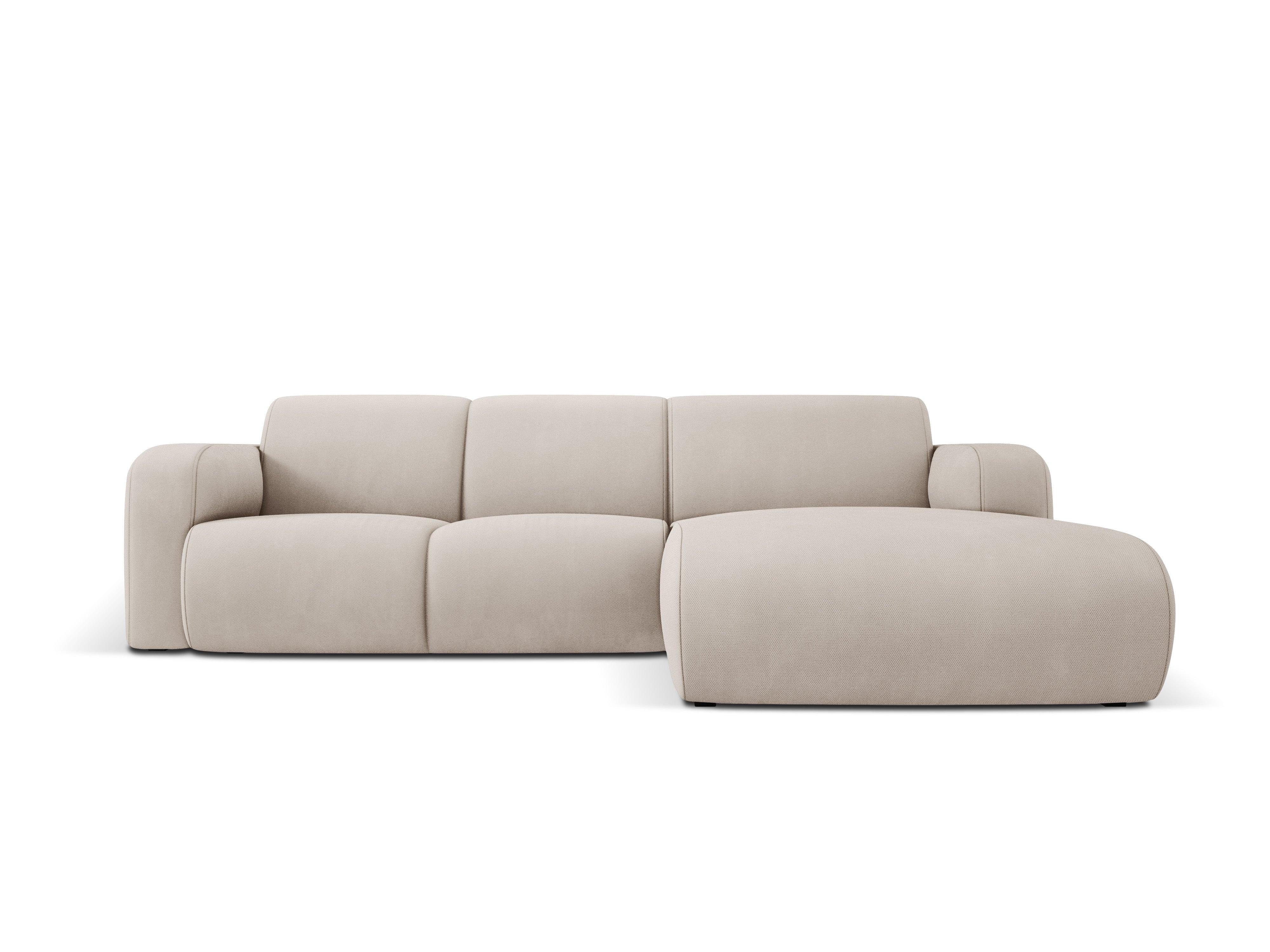 Narożnik prawostronny w tkaninie chenillowej 4-osobowy LOLA beżowy Windsor & Co Eye on Design