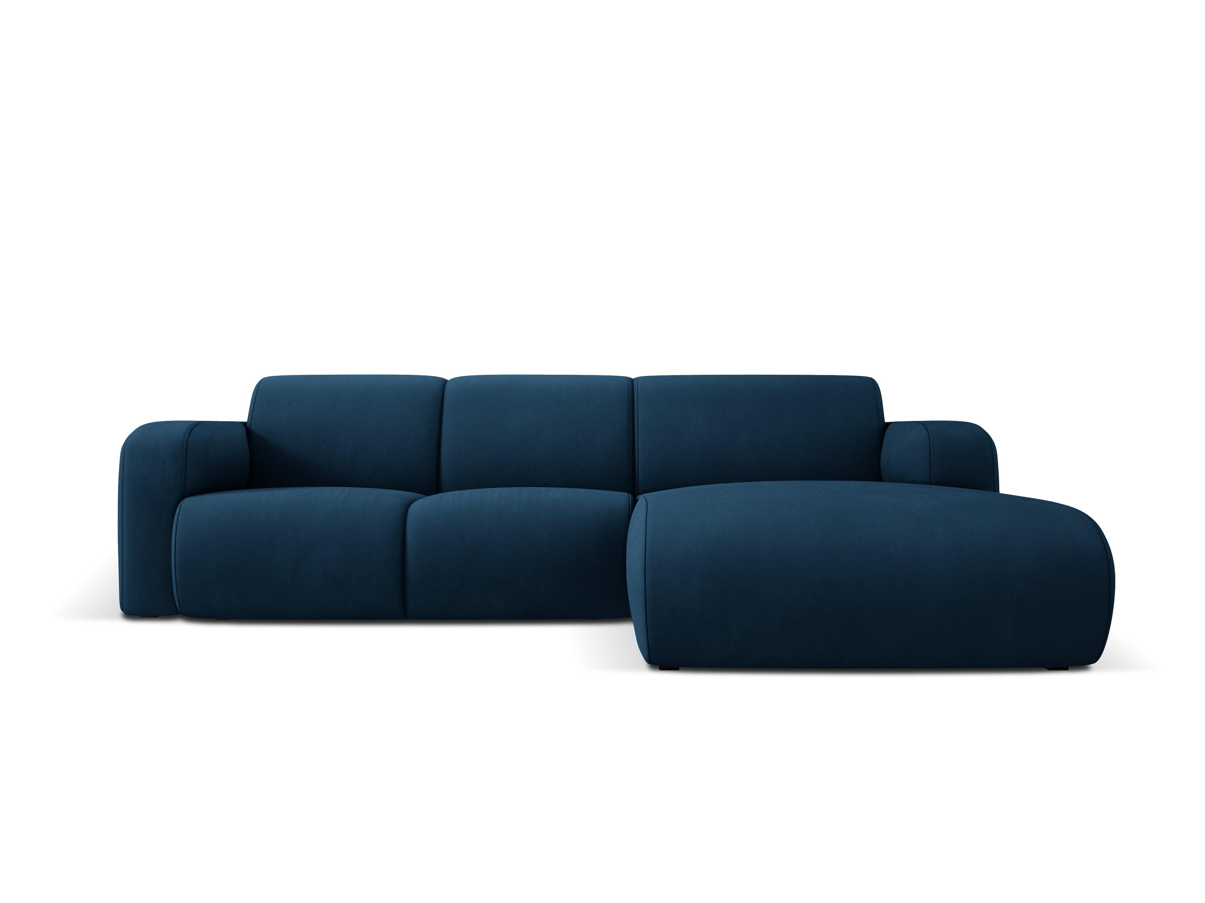 Narożnik prawostronny w tkaninie chenillowej 4-osobowy LOLA królewski niebieski Windsor & Co Eye on Design