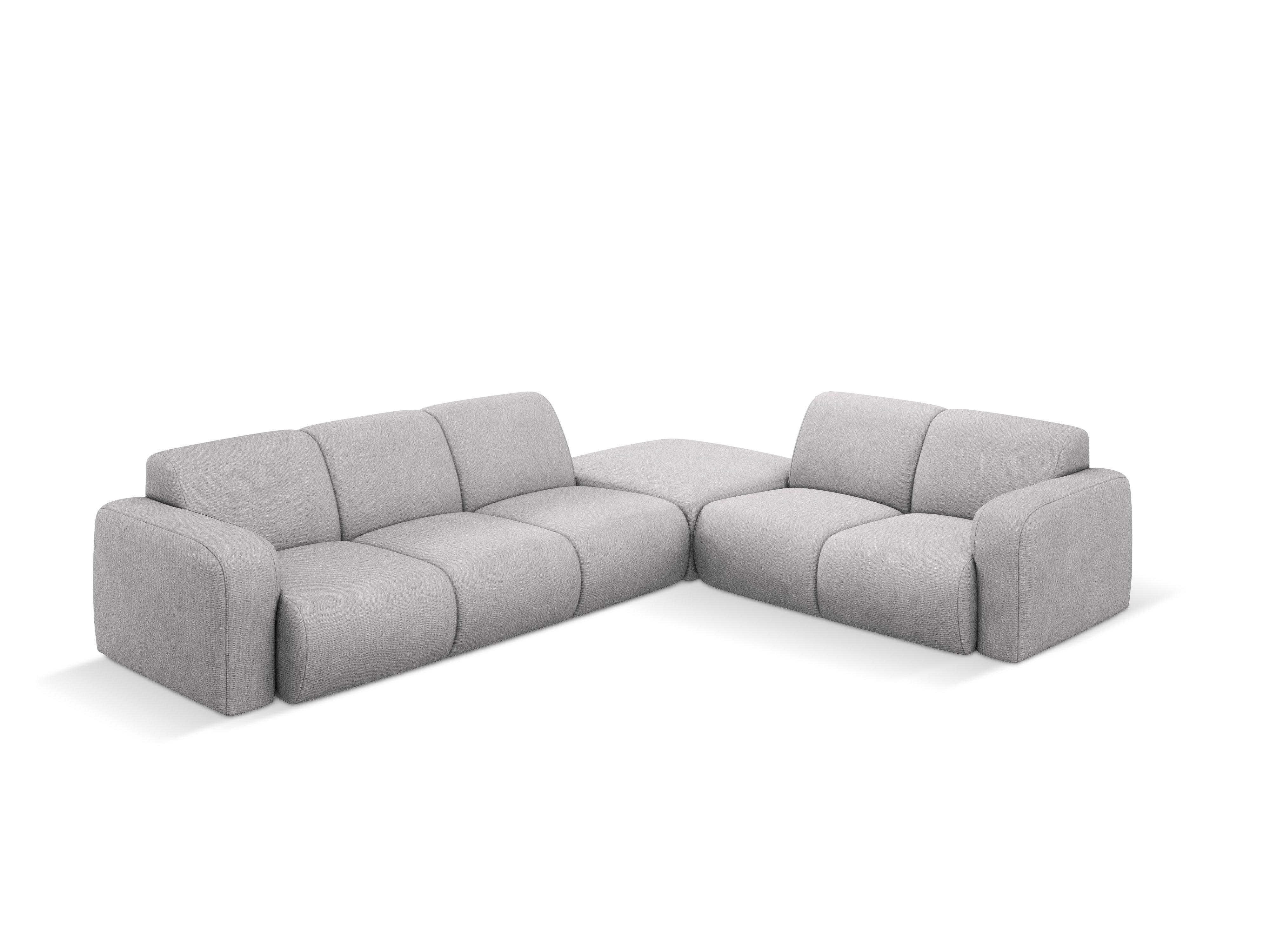 Narożnik prawostronny w tkaninie chenillowej 6-osobowy LOLA jasnoszary Windsor & Co Eye on Design