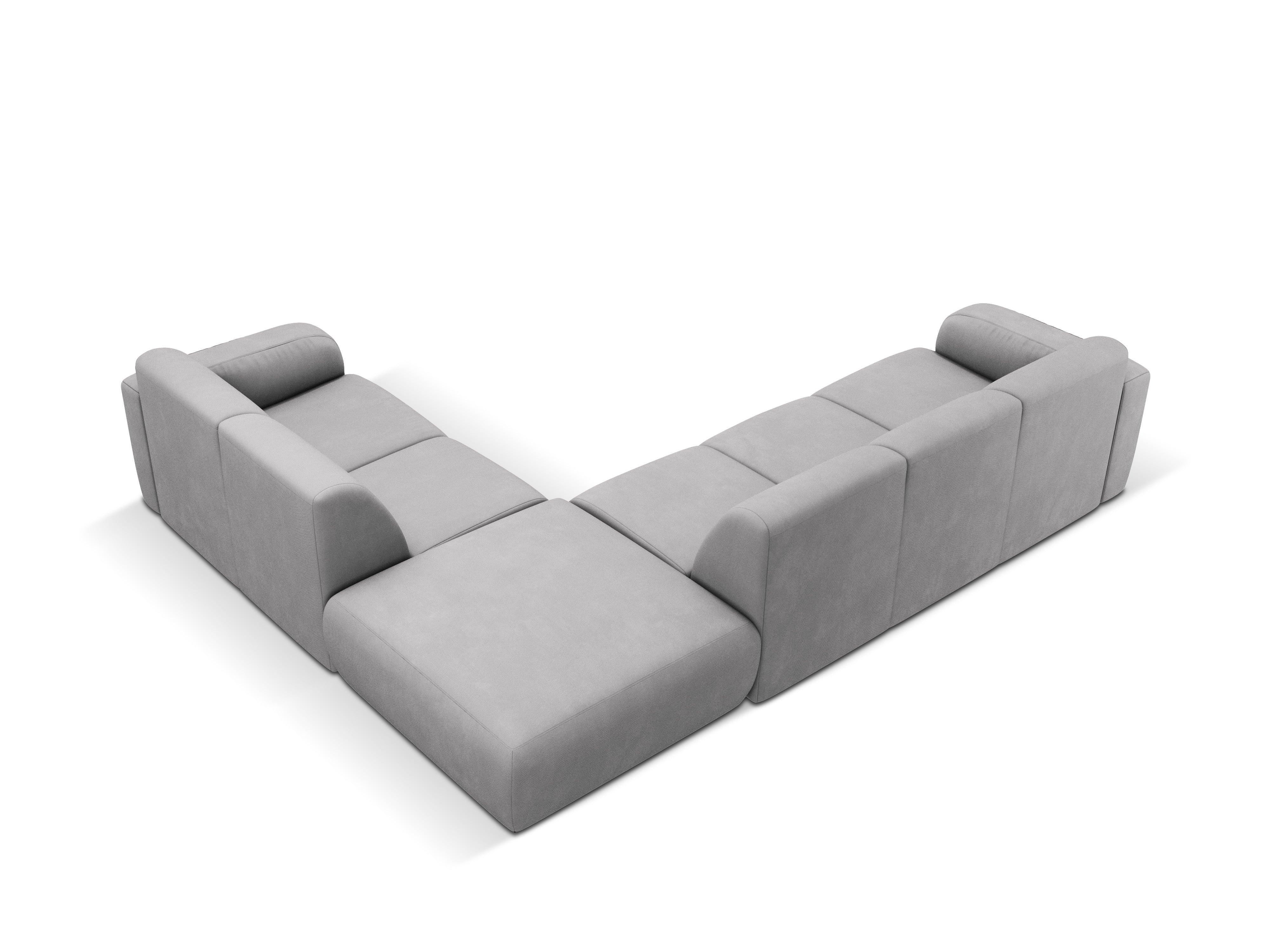 Narożnik prawostronny w tkaninie chenillowej 6-osobowy LOLA jasnoszary Windsor & Co Eye on Design