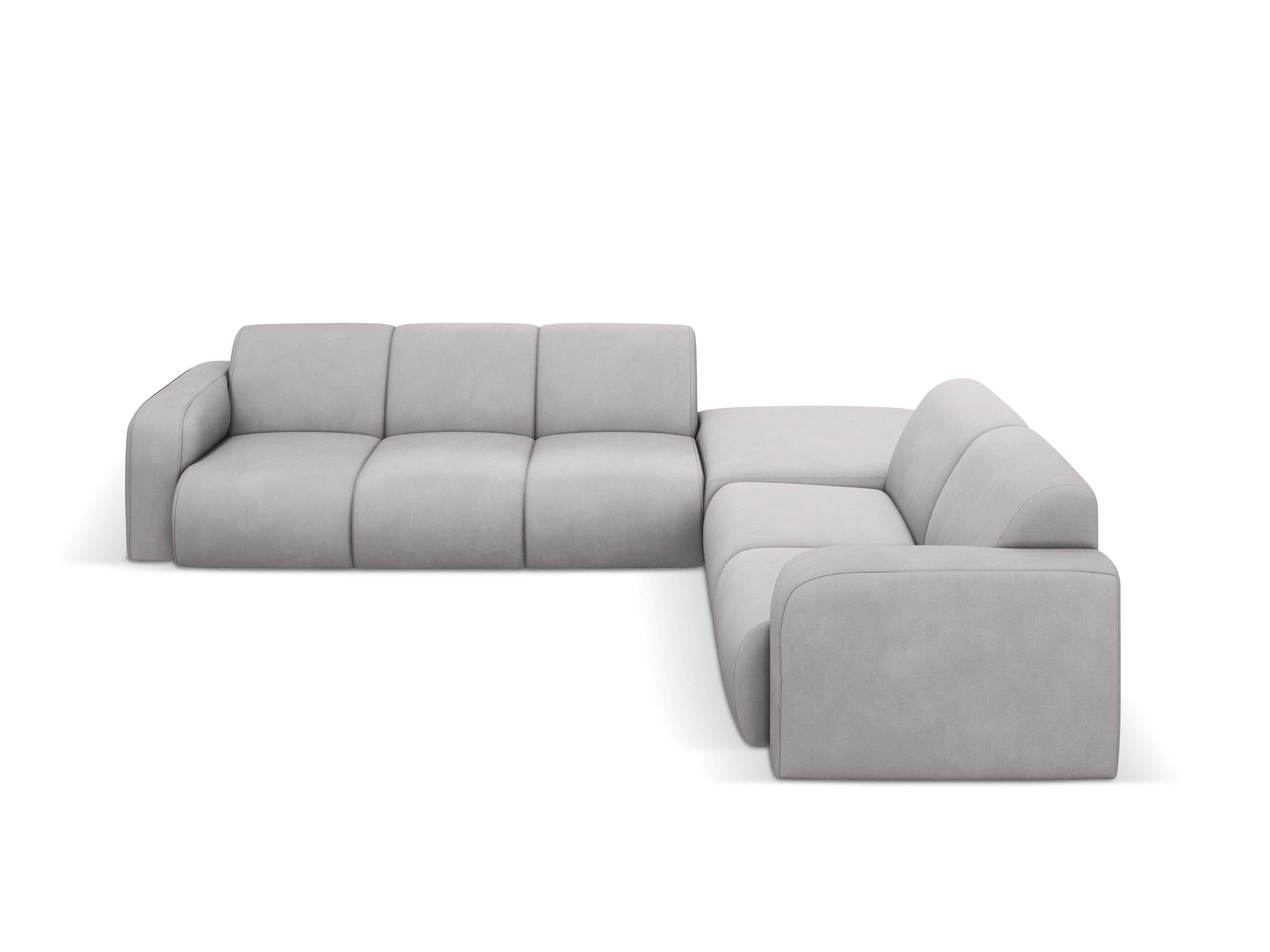 Narożnik prawostronny w tkaninie chenillowej 6-osobowy LOLA jasnoszary Windsor & Co Eye on Design