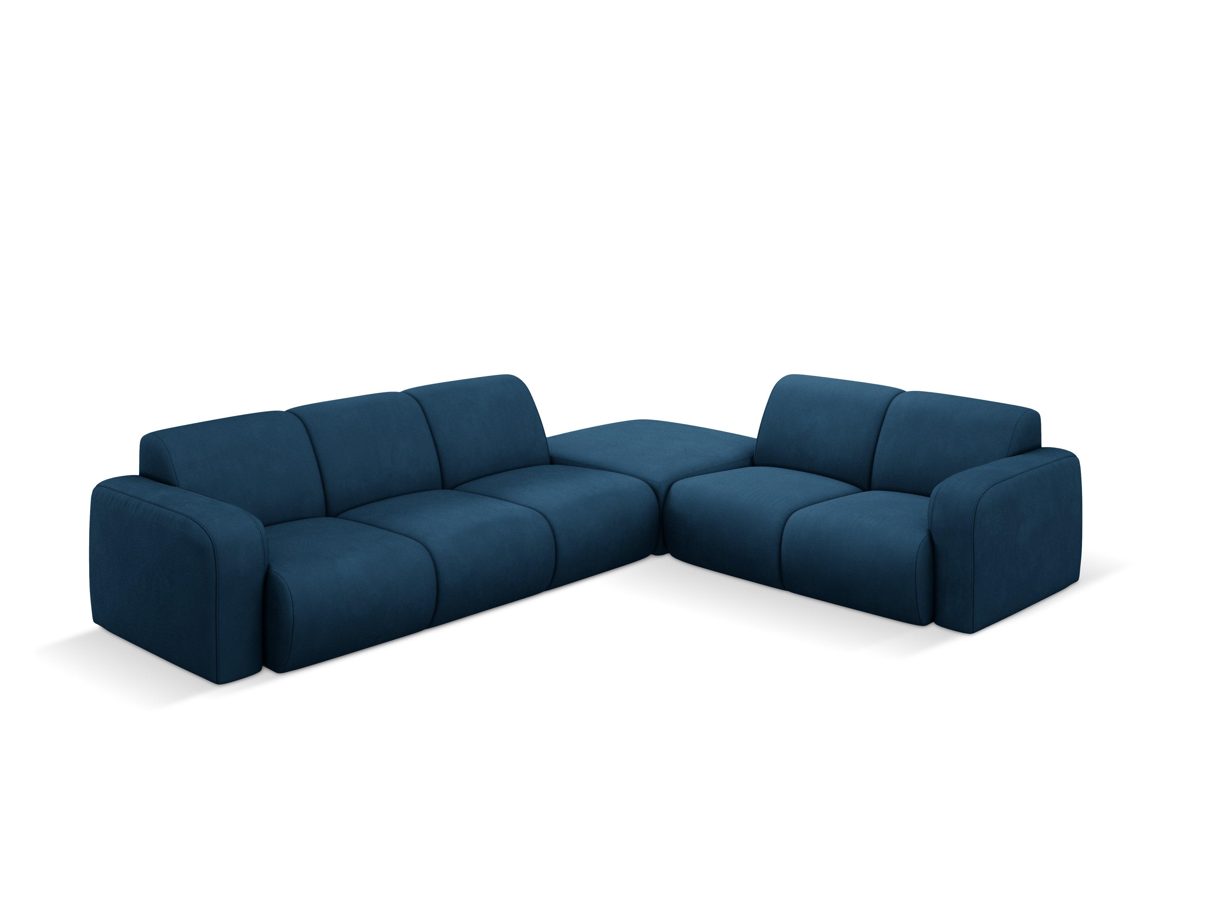 Narożnik prawostronny w tkaninie chenillowej 6-osobowy LOLA królewski niebieski Windsor & Co Eye on Design