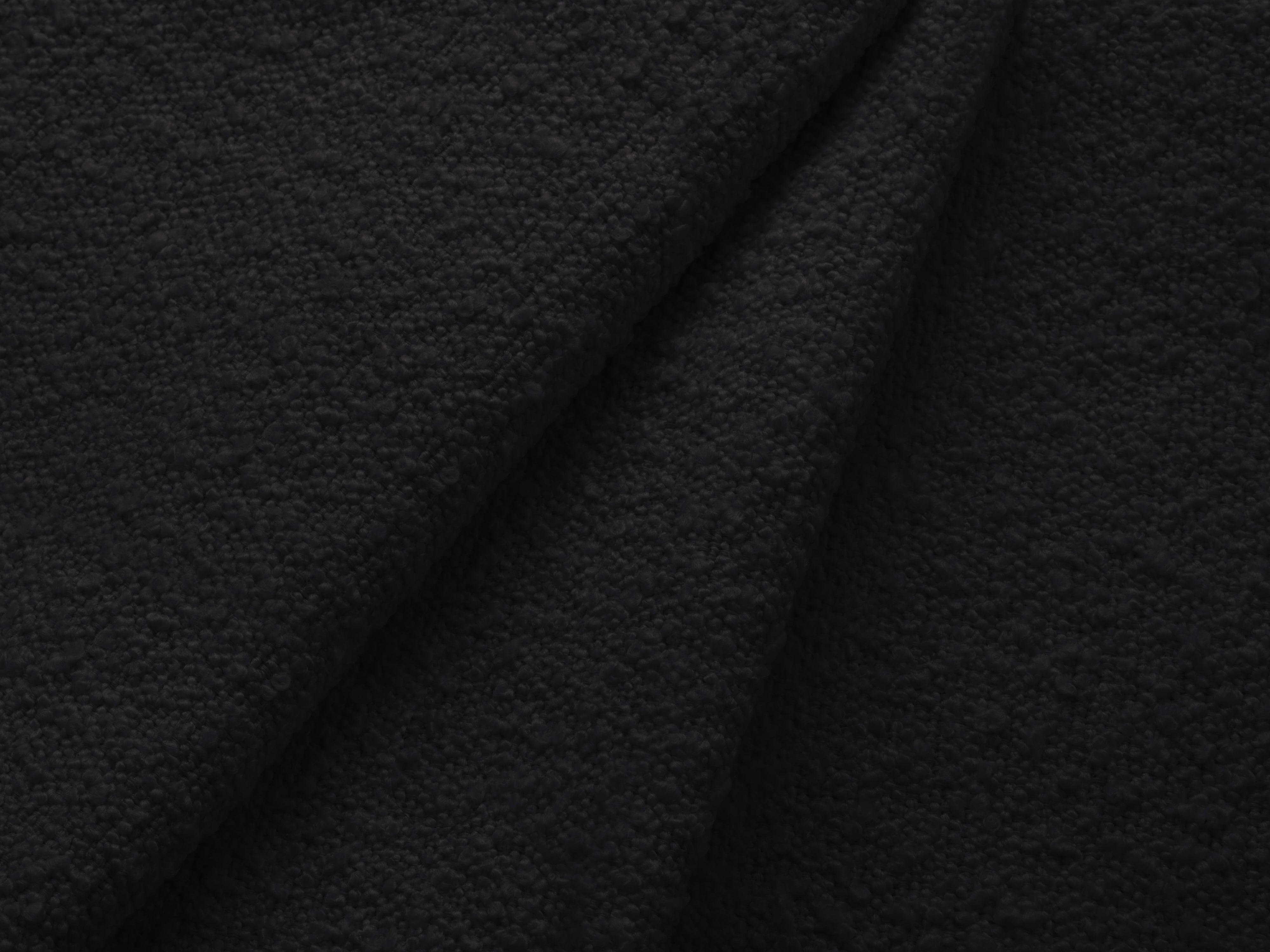 Narożnik prawostronny z funkcją spania KYOTO czarny bouclé z drewnianą podstawą Cosmopolitan Design Eye on Design