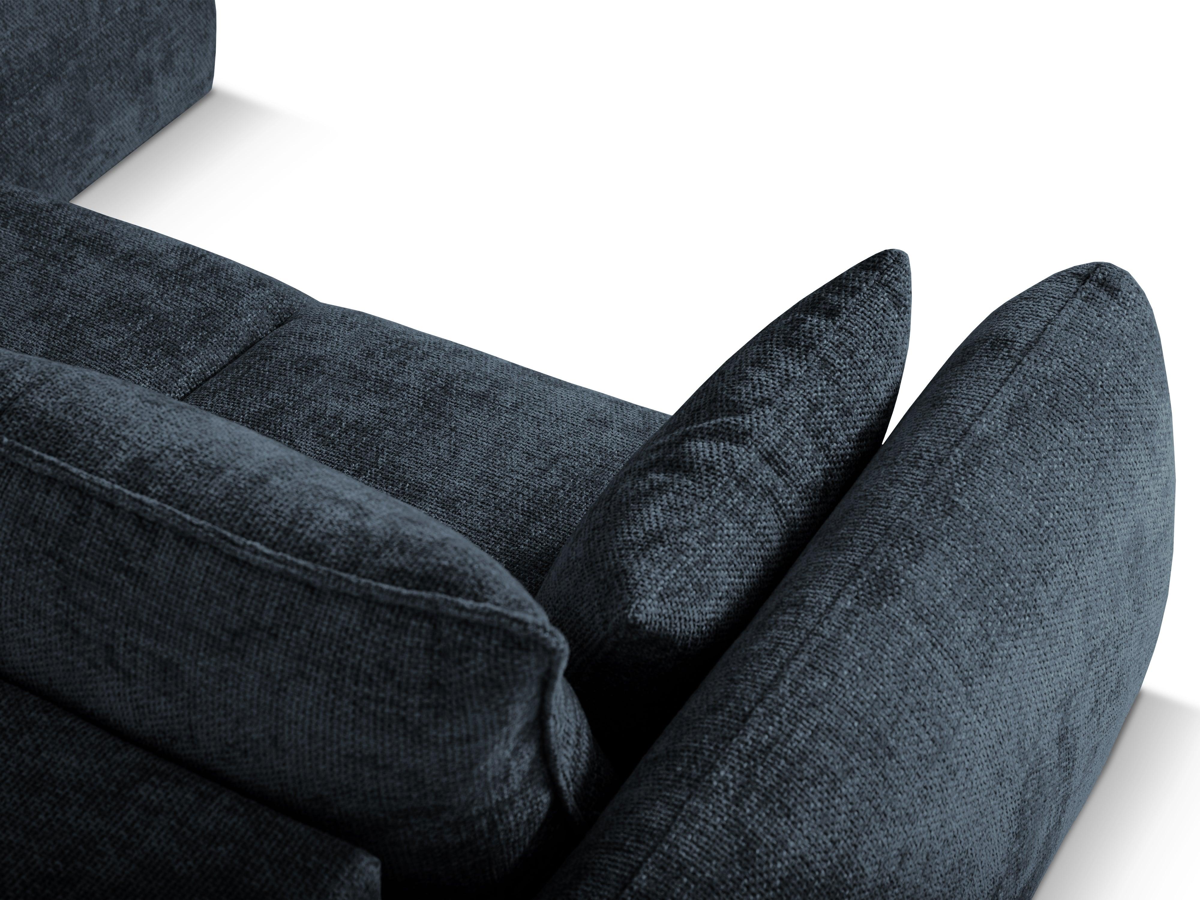 Narożnik prawostronny z funkcją spania MATERA granatowy szenil Cosmopolitan Design Eye on Design