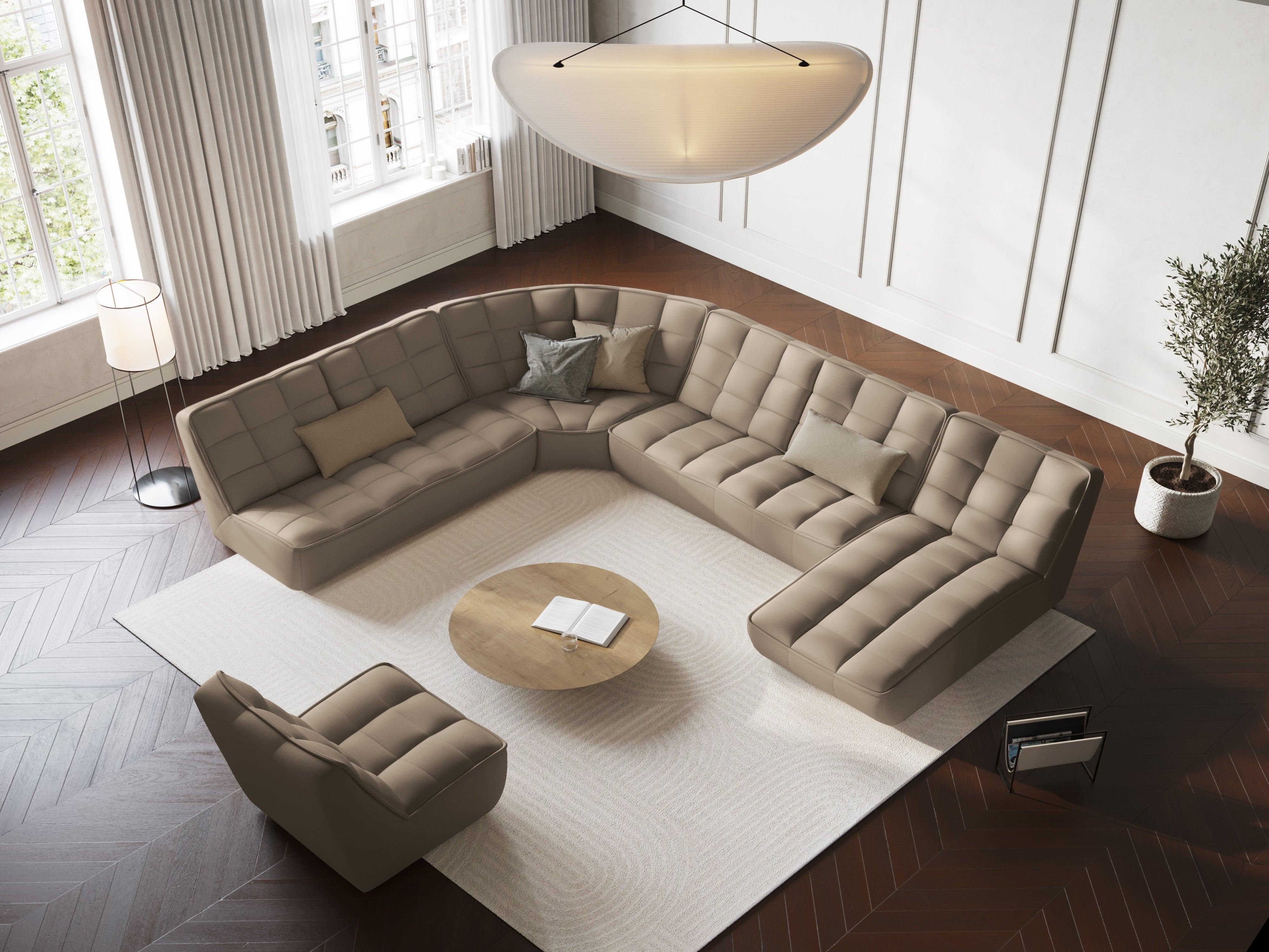 Narożnik skórzany panoramiczny lewostronny MONI cappuccino Maison Heritage Eye on Design