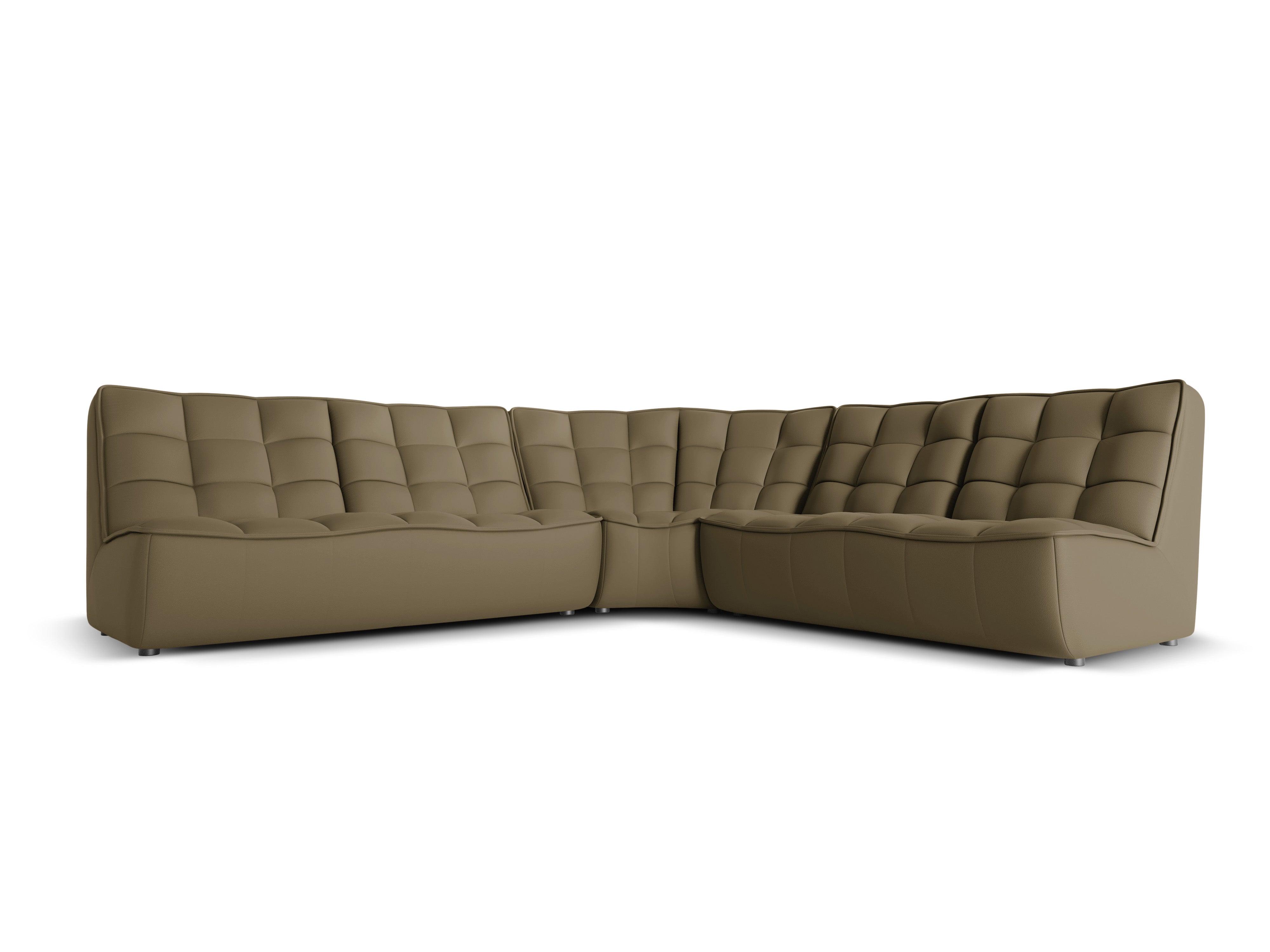 Narożnik skórzany symetryczny MONI oliwkowy Maison Heritage Eye on Design