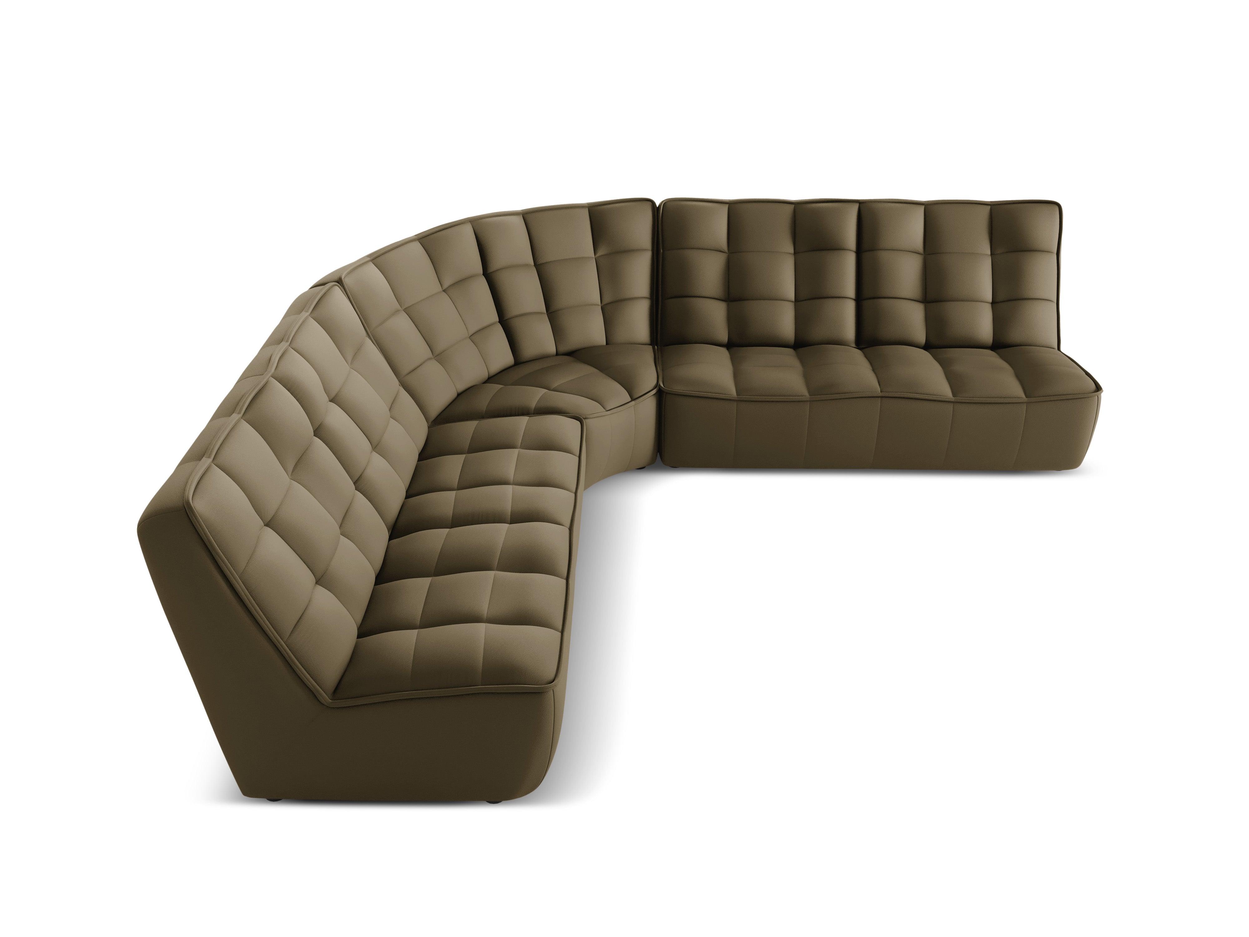 Narożnik skórzany symetryczny MONI oliwkowy Maison Heritage Eye on Design