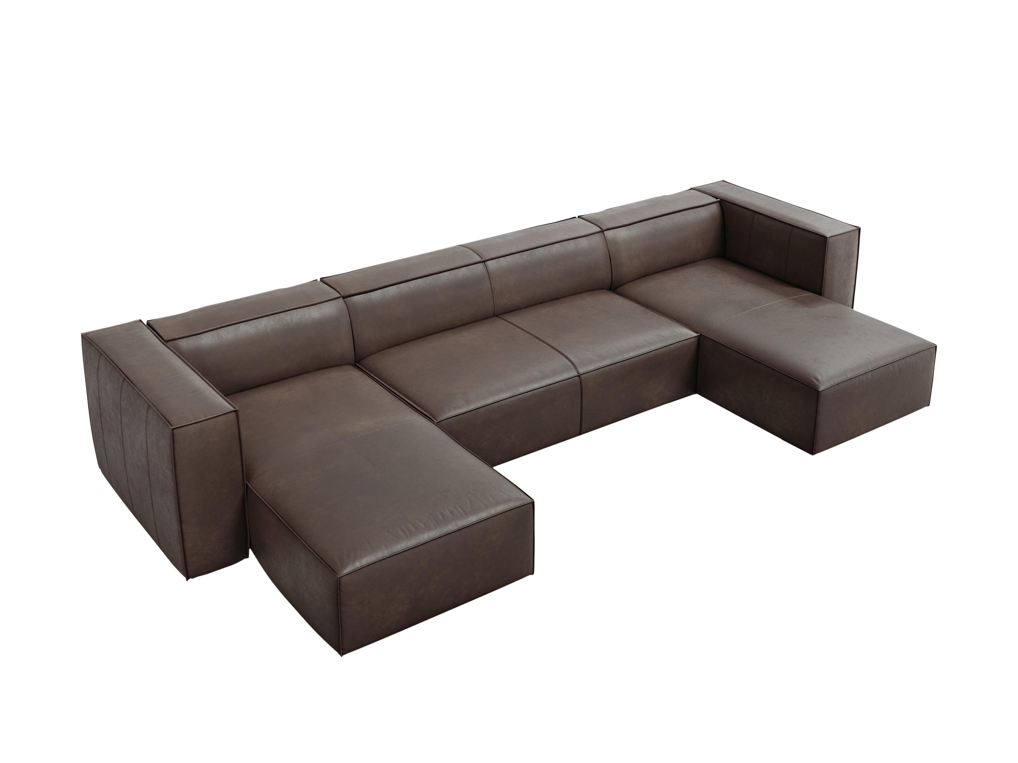 Narożnik skórzany w kształałcie litery U MADAME oliwkowy brąz Windsor & Co Eye on Design