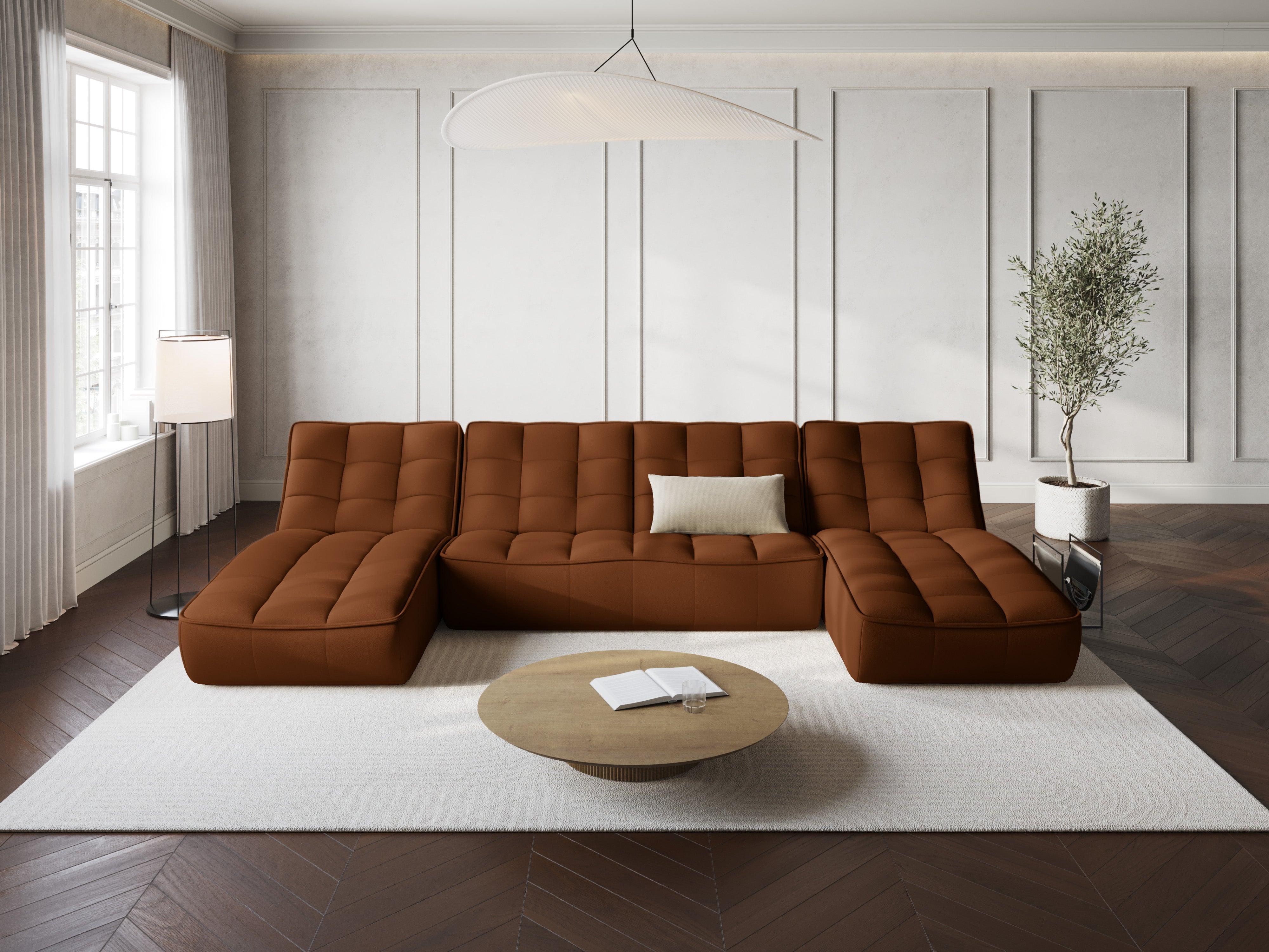 Narożnik skórzany w kształcie U MONI brązowy Maison Heritage Eye on Design