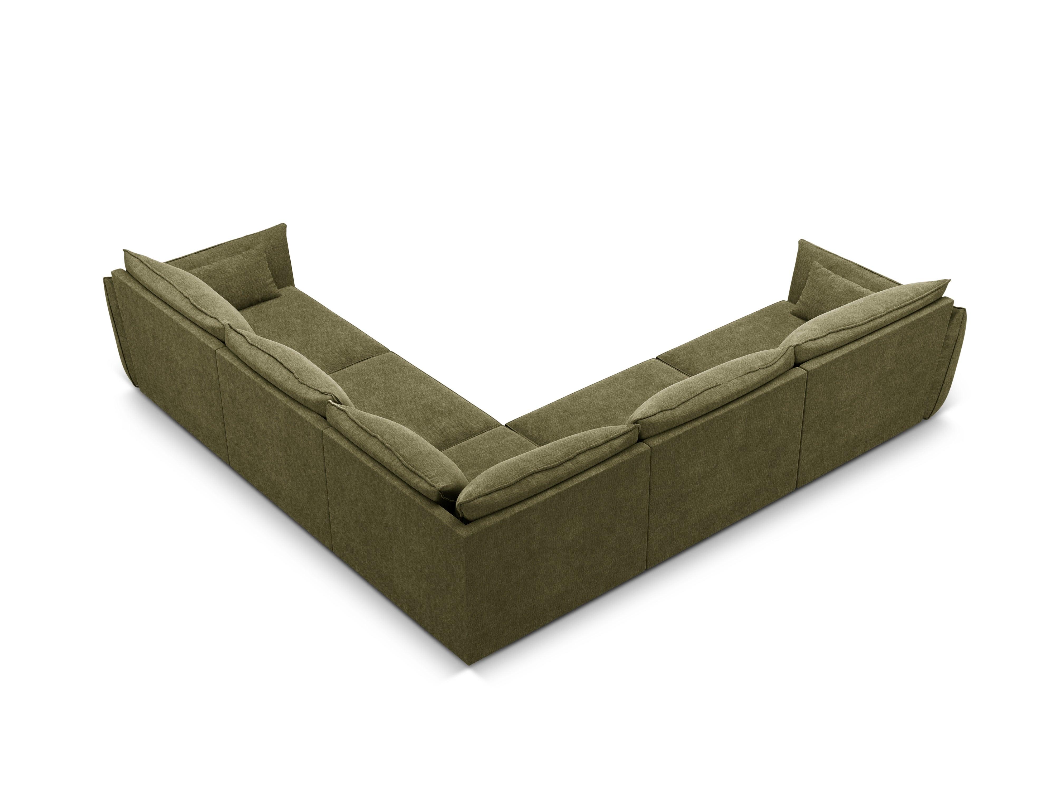 Narożnik symetryczny w tkaninie szenilowej VANDA zielony Mazzini Sofas Eye on Design