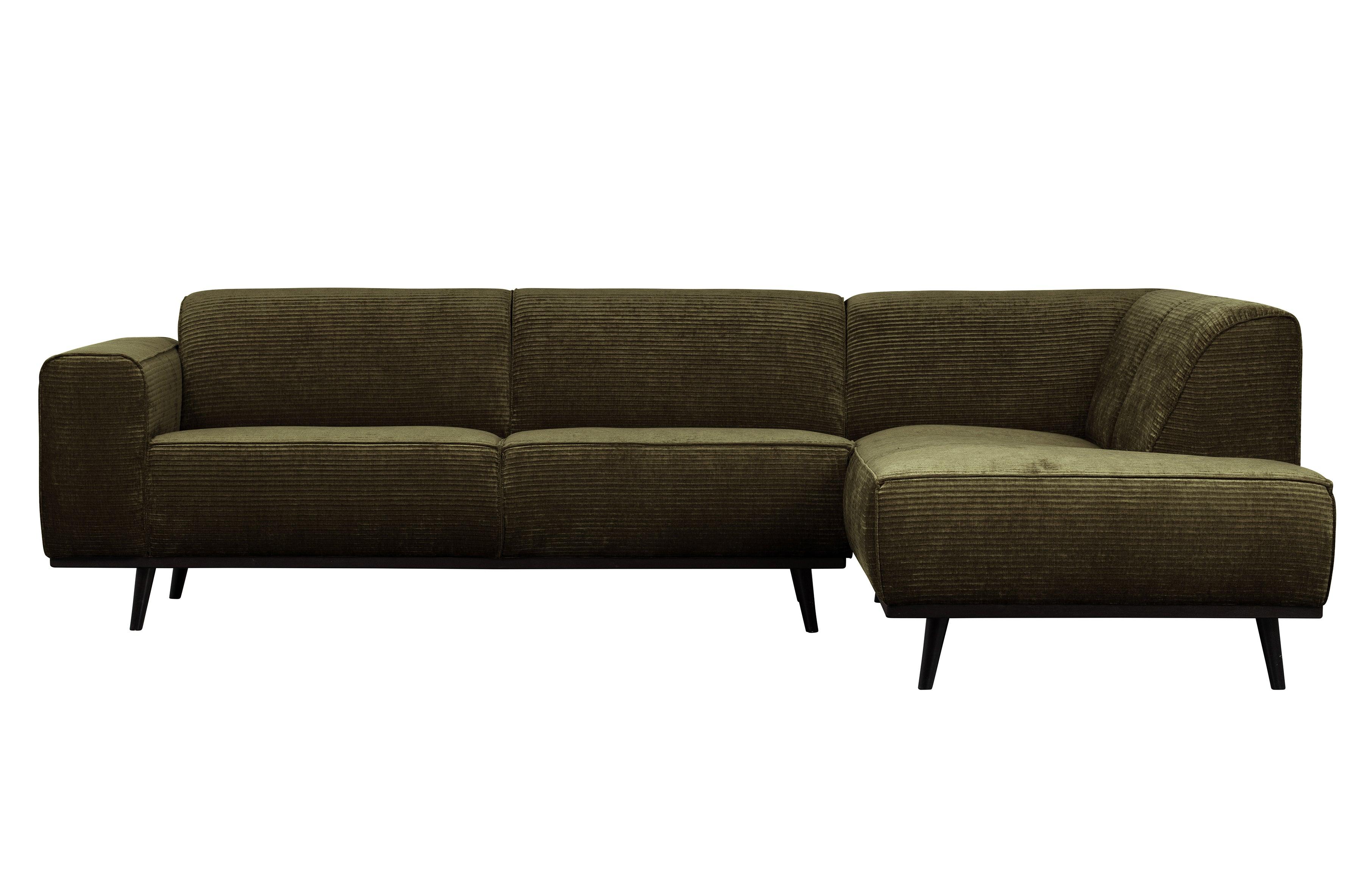 Narożnik sztruksowy prawostronny STATEMENT ciemnozielony Be Pure Eye on Design