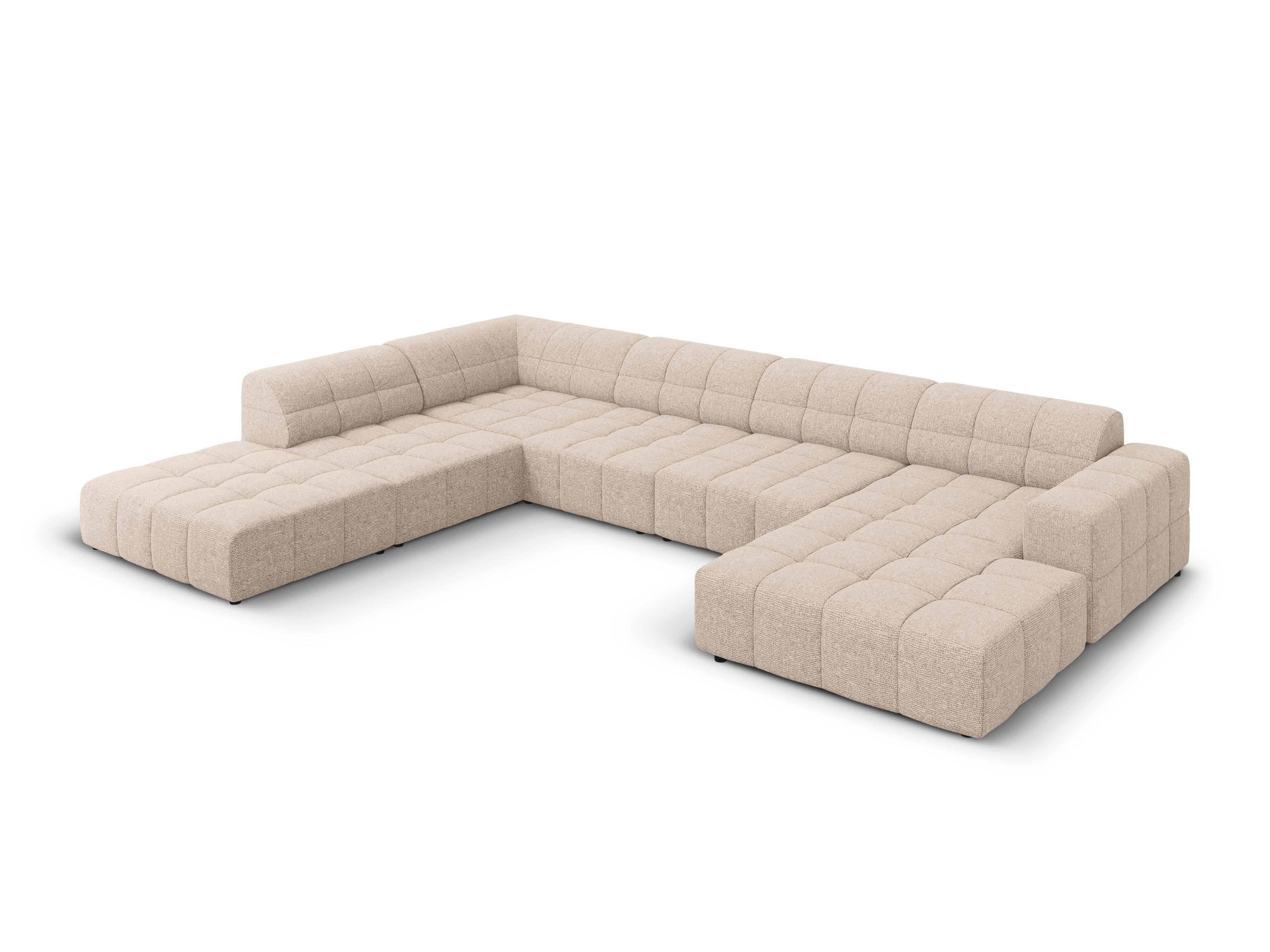 Narożnik w kształcie U lewostronny CHICAGO beżowy szenil Cosmopolitan Design Eye on Design
