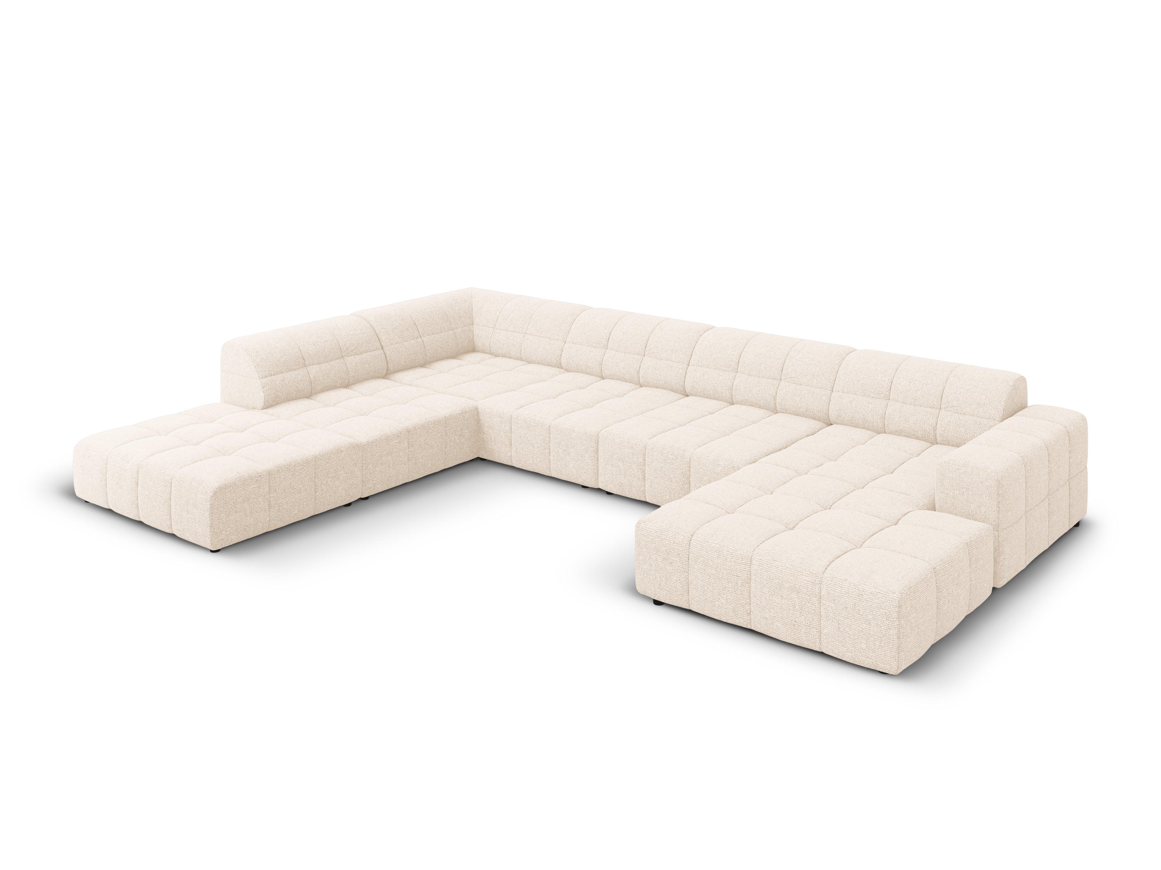 Narożnik w kształcie U lewostronny CHICAGO jasnobeżowy szenil Cosmopolitan Design Eye on Design