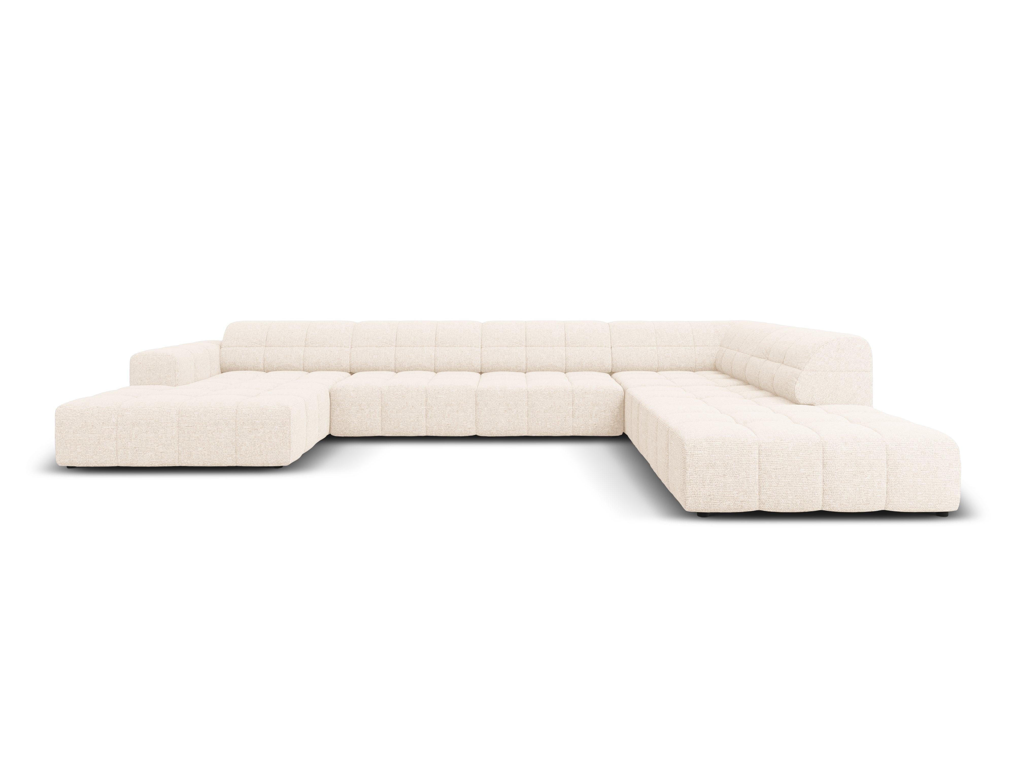 Narożnik w kształcie U prawostronny CHICAGO jasnobeżowy szenil Cosmopolitan Design Eye on Design