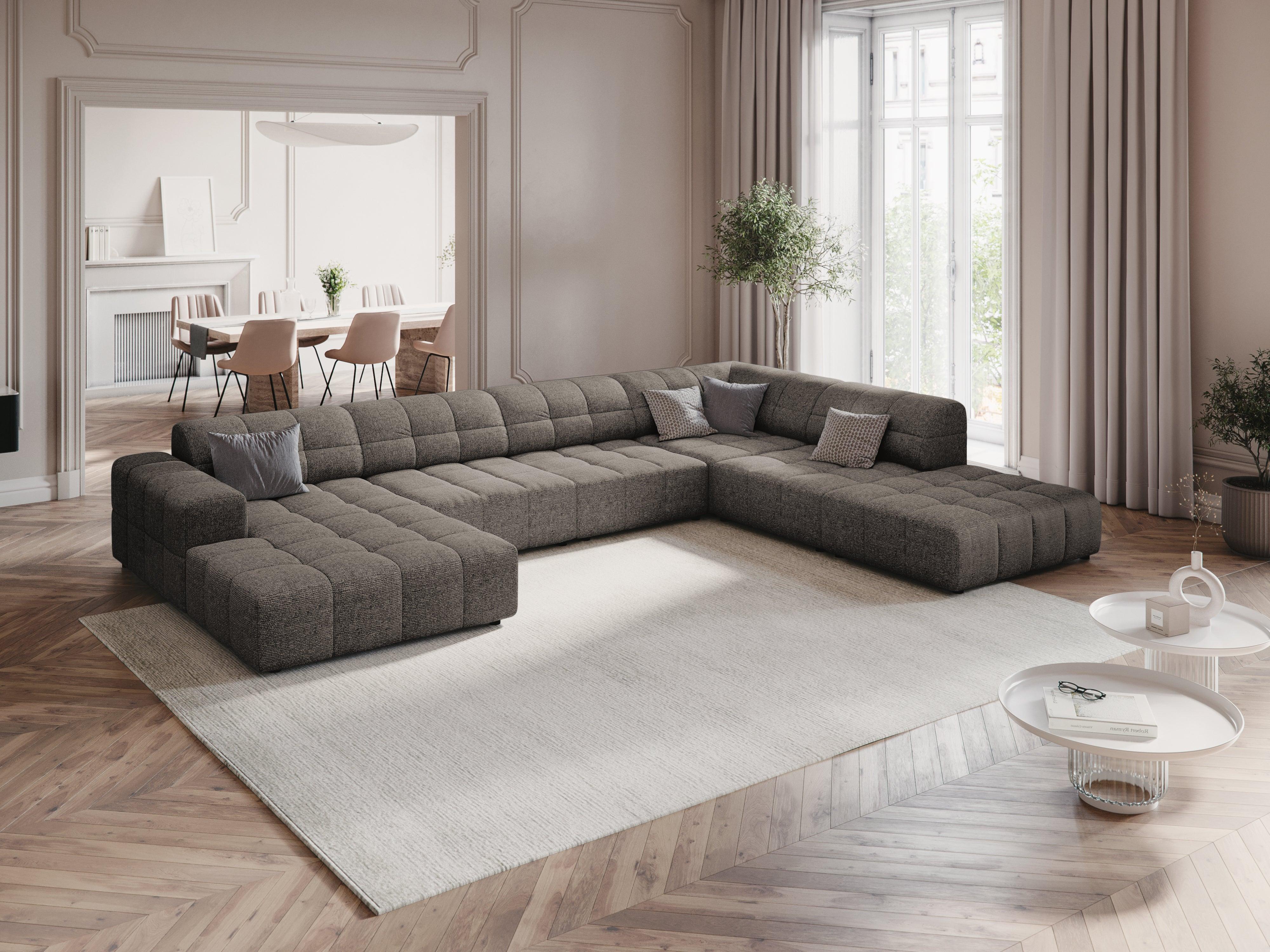 Narożnik w kształcie U prawostronny CHICAGO szary szenil Cosmopolitan Design Eye on Design