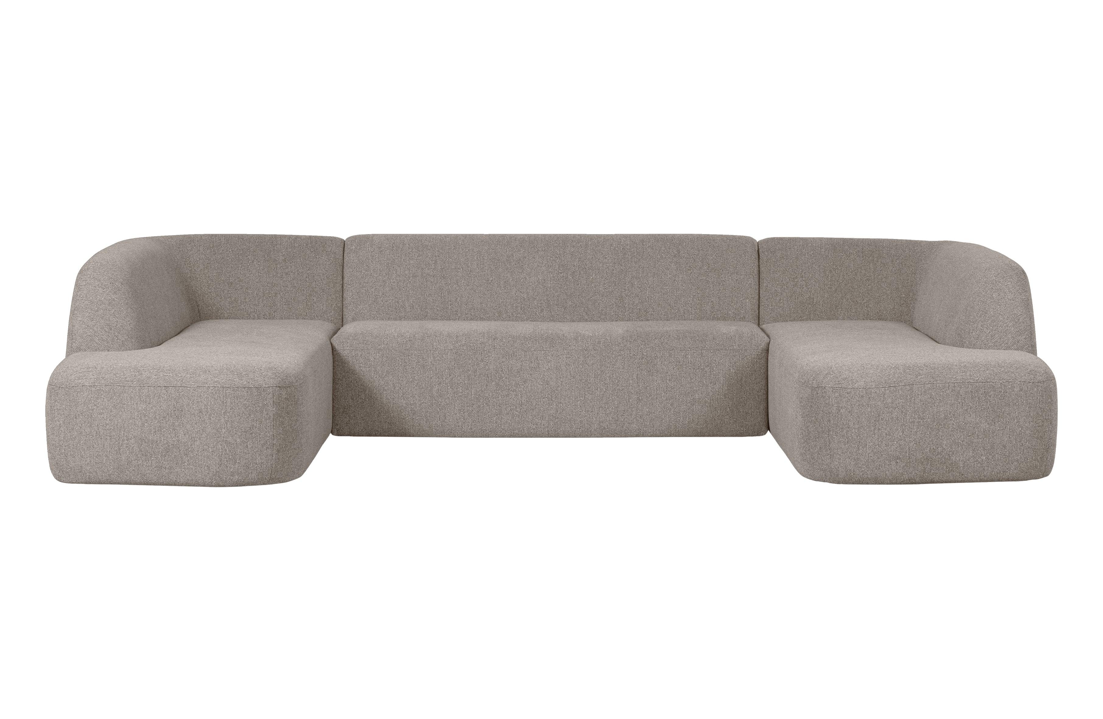 Narożnik w kształcie U SLOPING melanż jasnoszary Be Pure Eye on Design