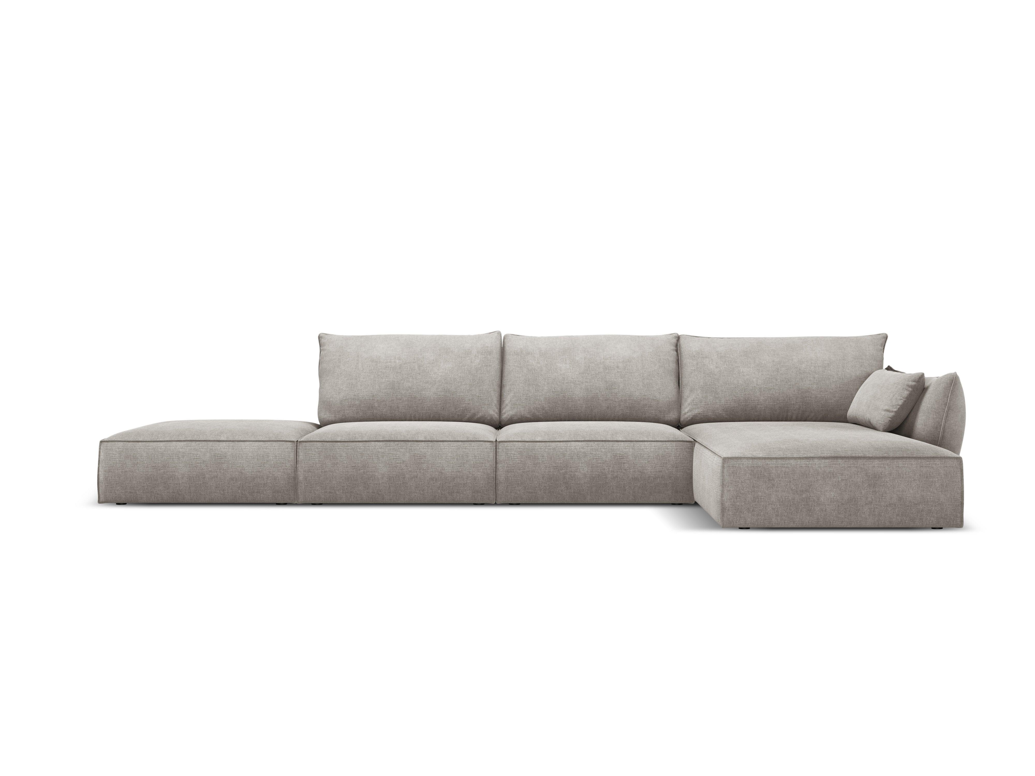 Narożnik w tkaninie szenilowej prawostronny otwarty VANDA jasnoszary Mazzini Sofas Eye on Design