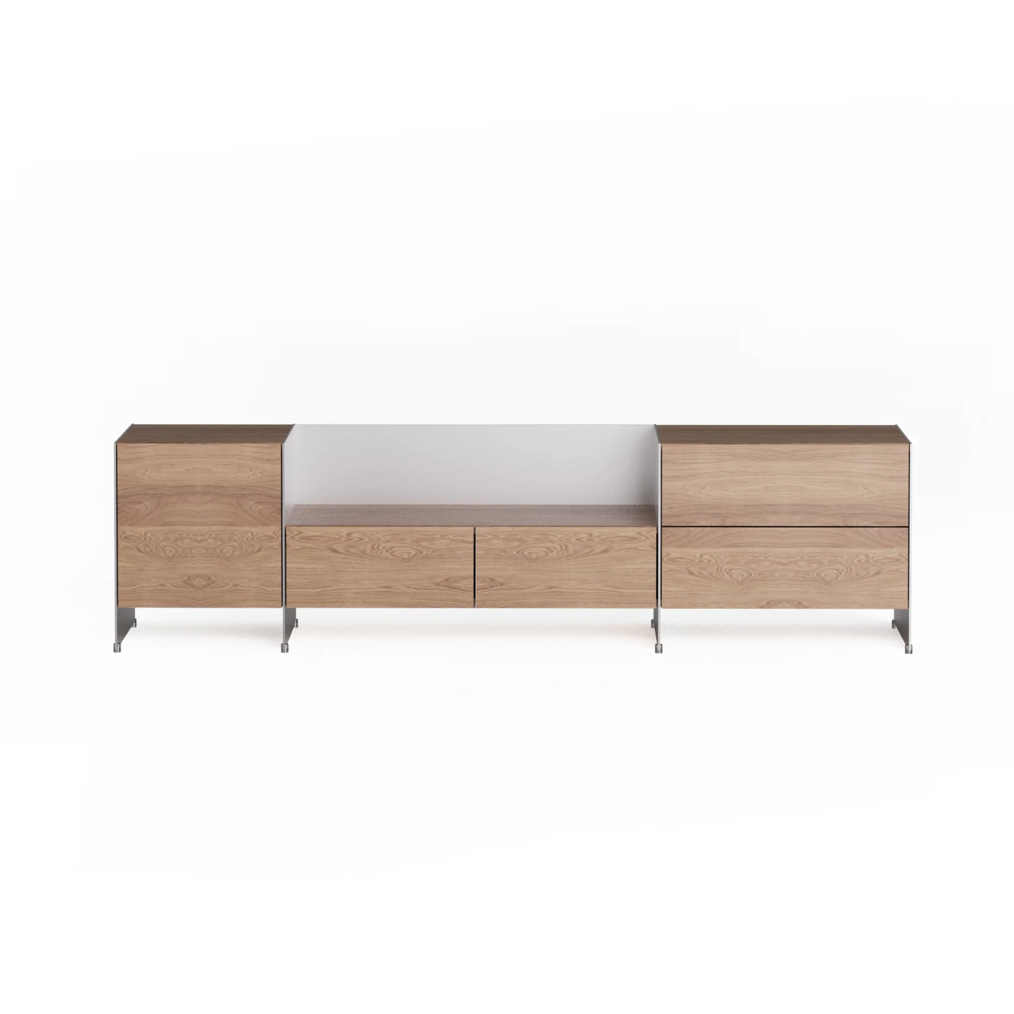 Modular Cabinet ALOOX 3 Oak Wood with Aluminum Finish