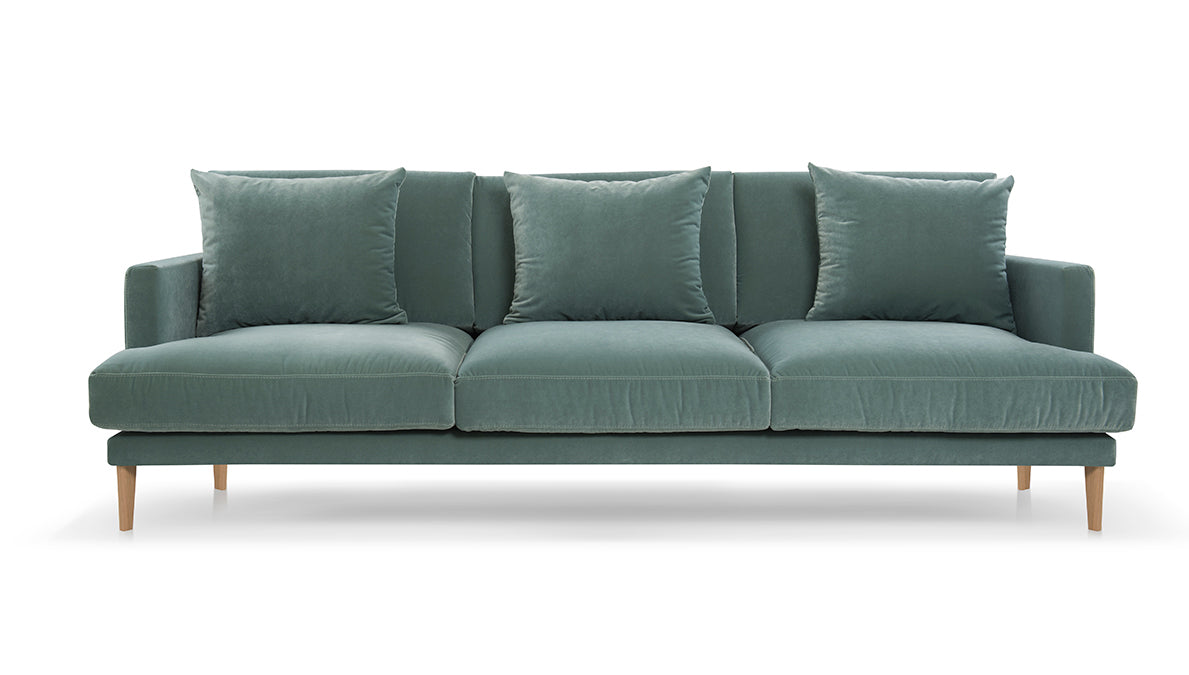 PARADISE upholstered sofa with an oak base