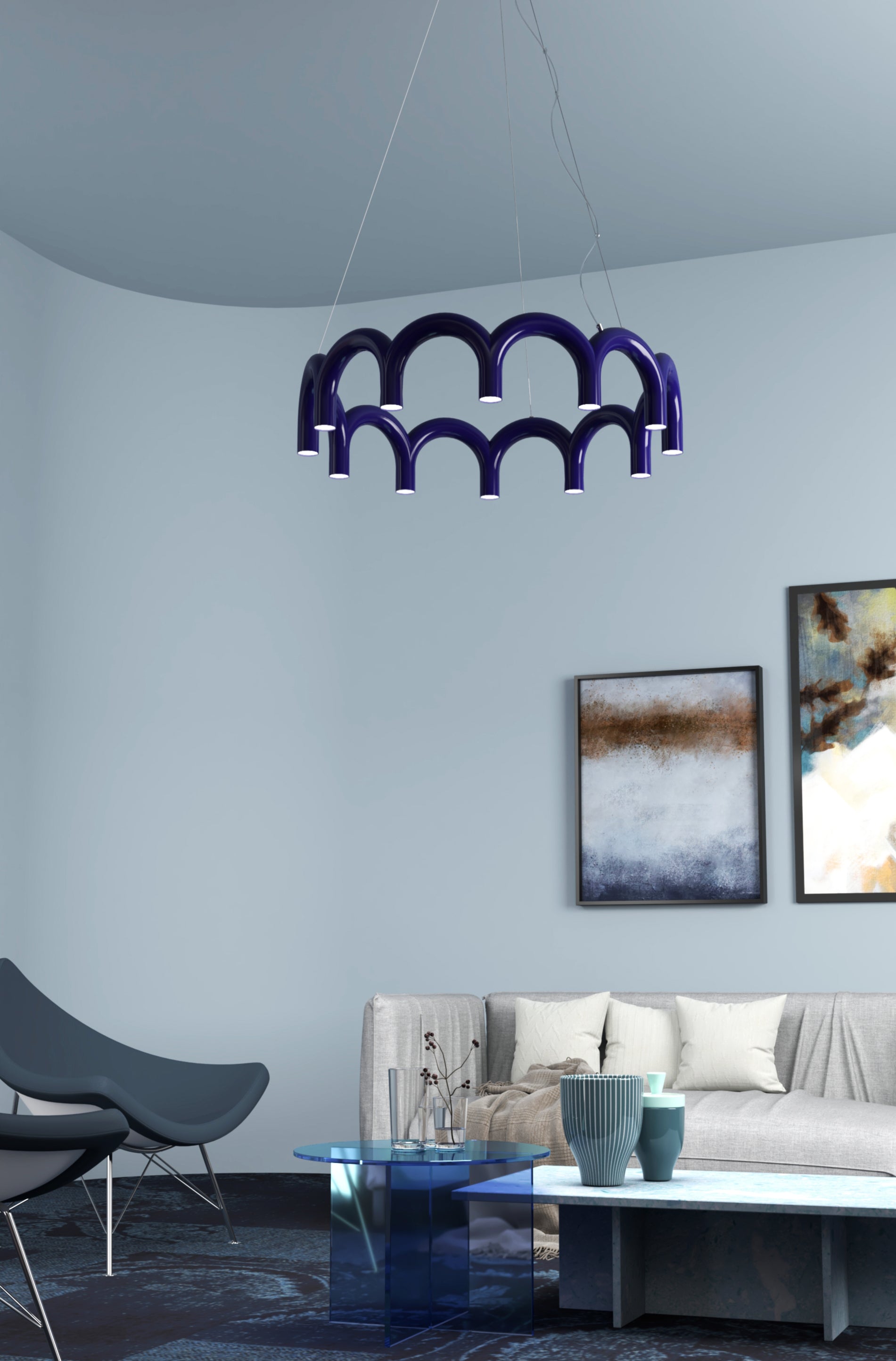 Pendelleuchte ARCH CIRCLE blau