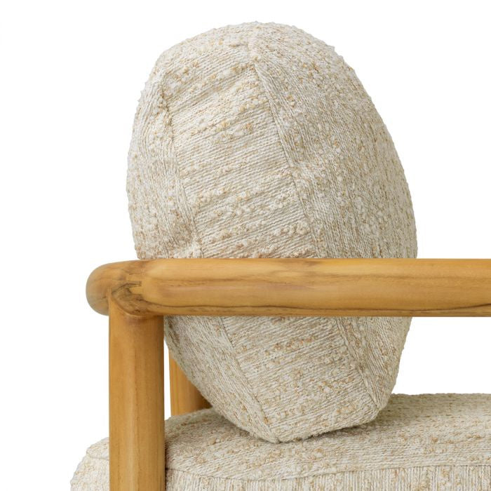 Outdoor Armchair OMBRIA Cream with Wooden Base