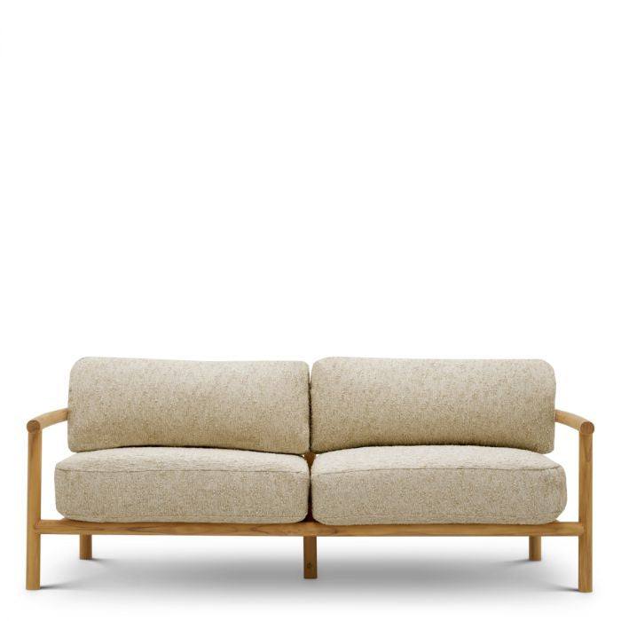 Outdoor Sofa OMBRIA Cream with Wooden Base
