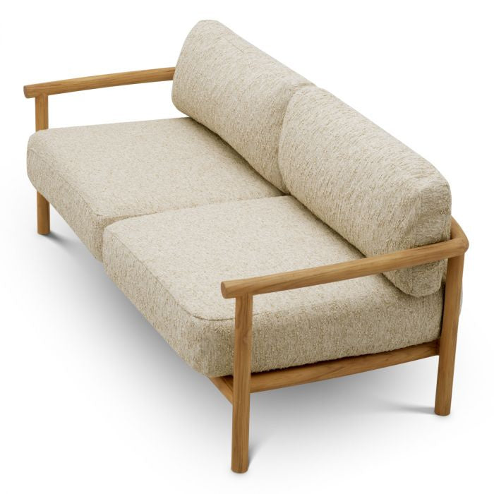 Outdoor Sofa OMBRIA Cream with Wooden Base