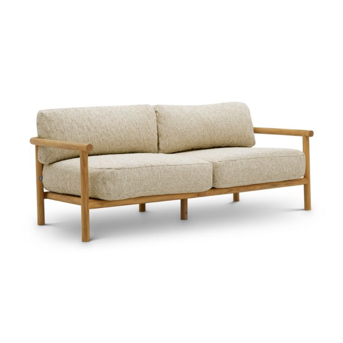 Outdoor Sofa OMBRIA Cream with Wooden Base