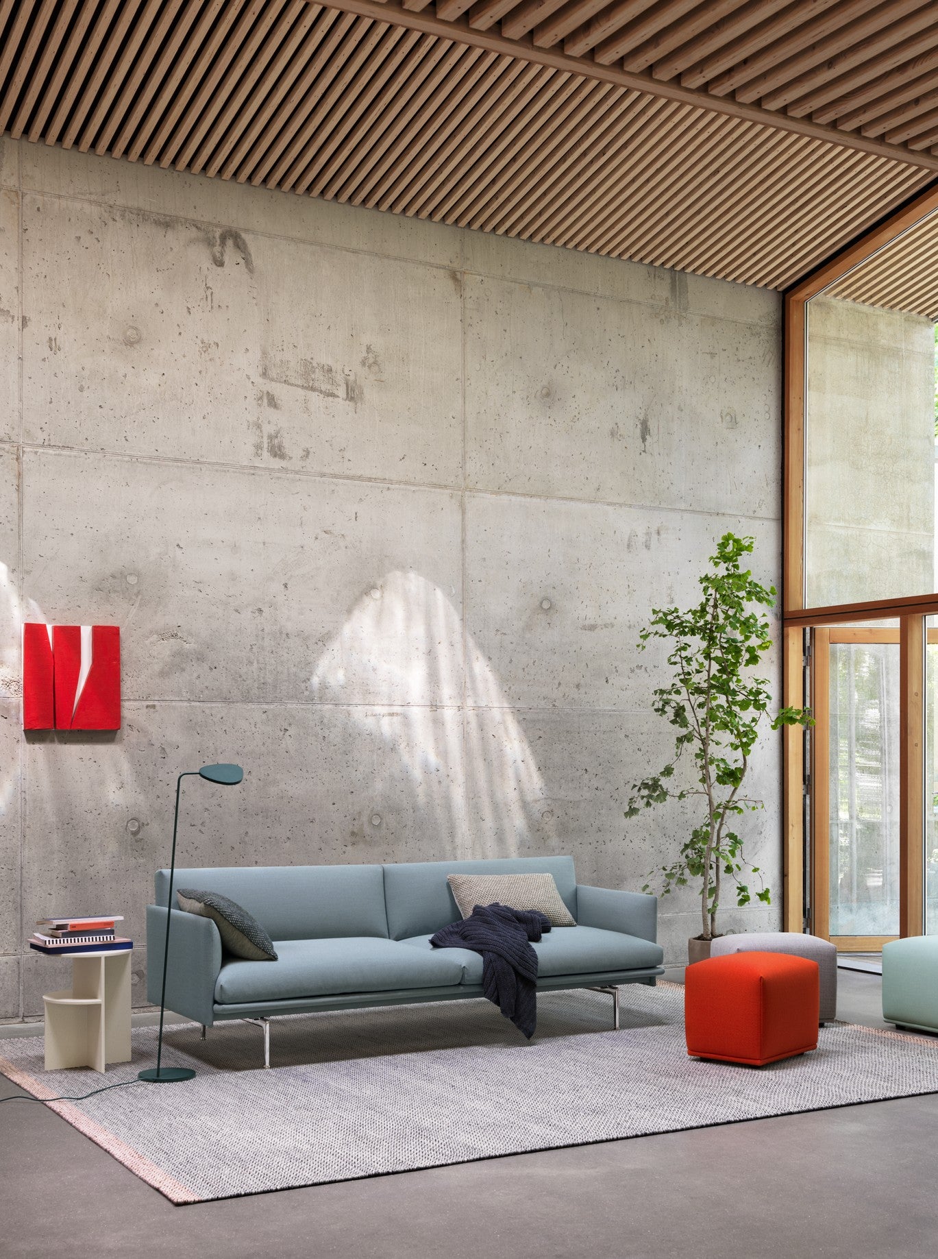 LEAF floor lamp dark green