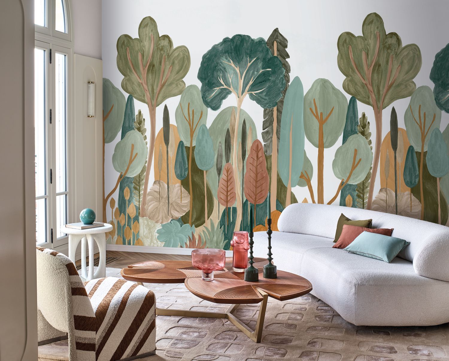 ORME brown mural with green