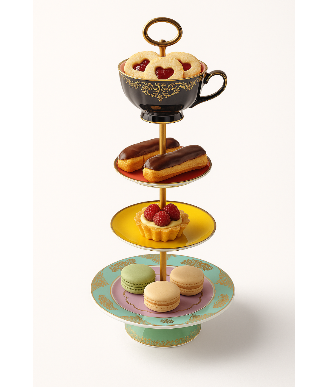 GRANDPA HIGH TEA SET farbige Porzellanplatte