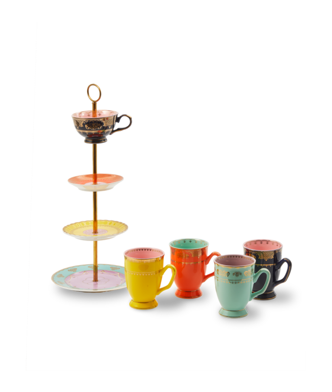 GRANDPA HIGH TEA SET farbige Porzellanplatte