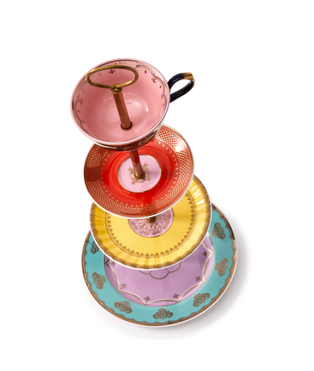 GRANDPA HIGH TEA SET farbige Porzellanplatte