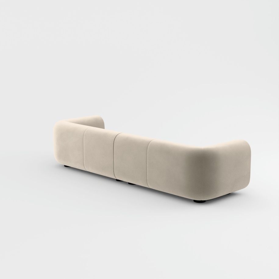 4-person sofa, upholstered plump