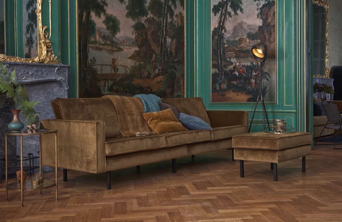 Podnóżek aksamitny RODEO miodowy Be Pure Eye on Design