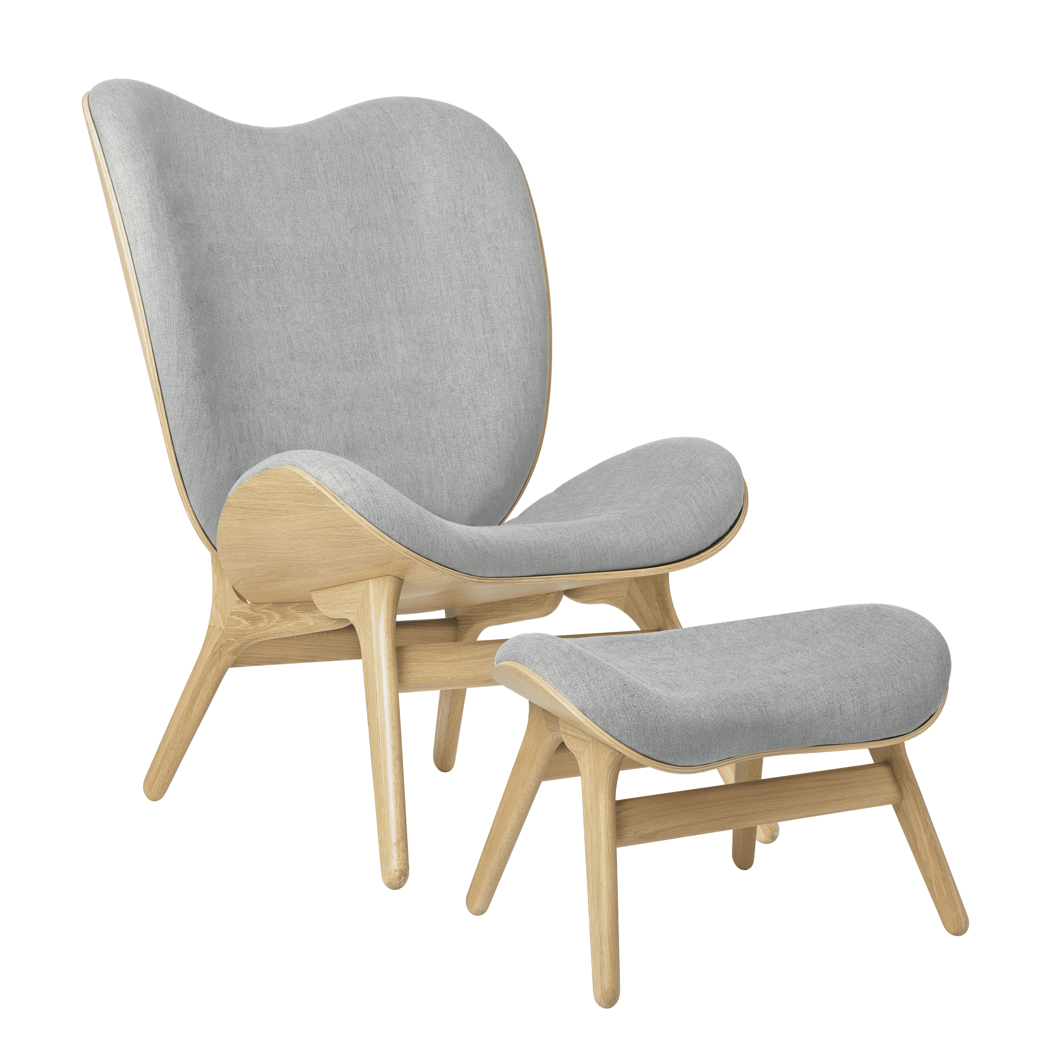 Podnóżek CONVERSATION PIECE baby blue z dębową podstawą UMAGE Eye on Design