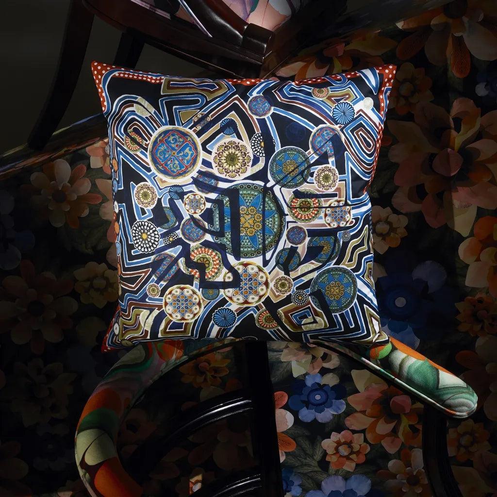 Poduszka dwustronna OMNITRIBE AZUR bawełniana satyna Christian Lacroix Eye on Design