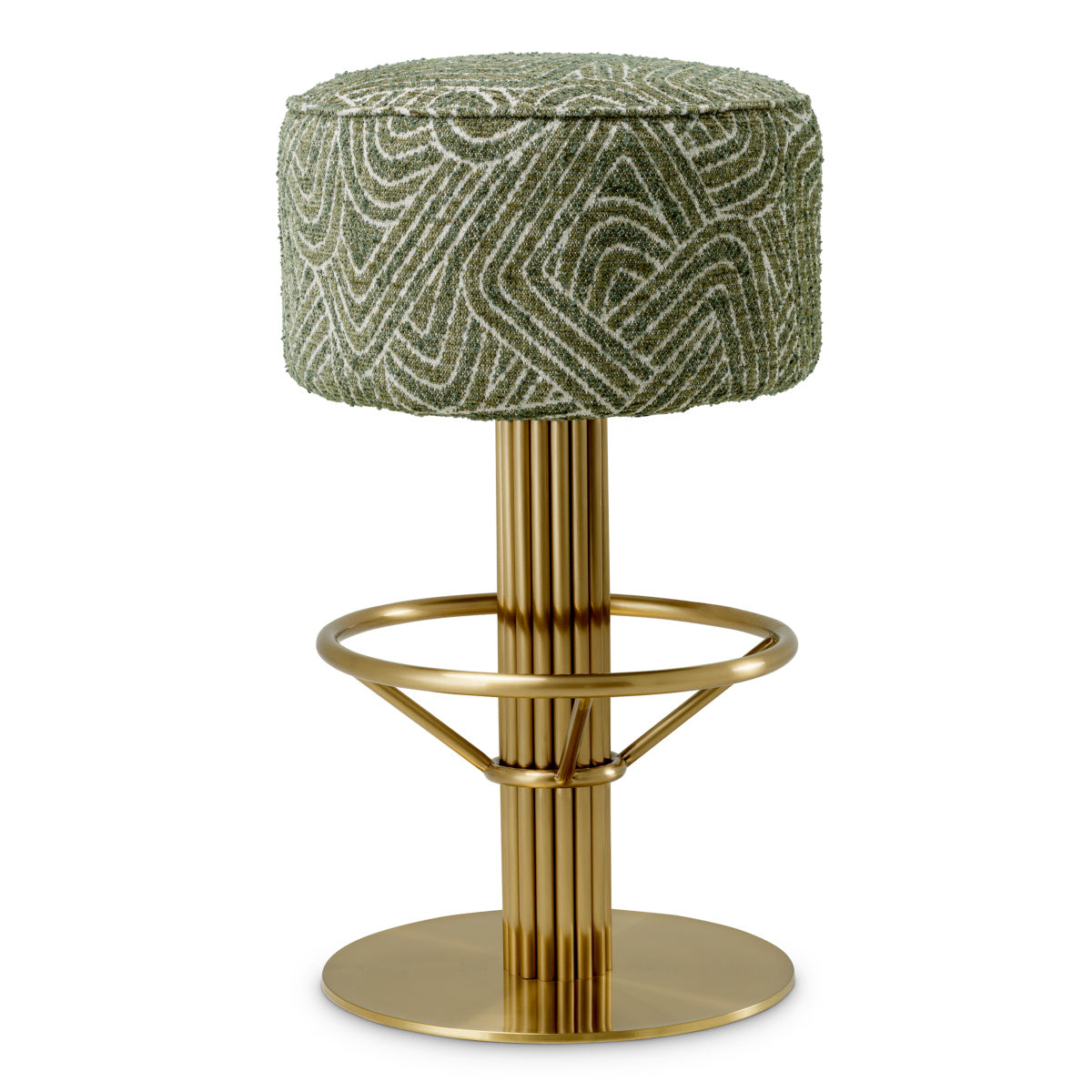 CARLETON Green Bar Stool with Gold Base