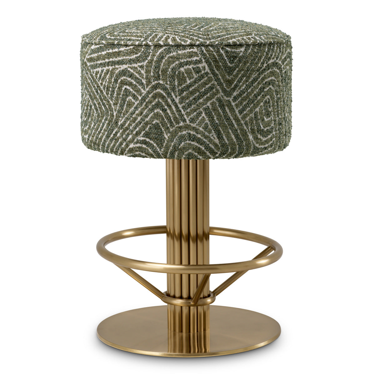 CARLETON Green Stool with Gold Base