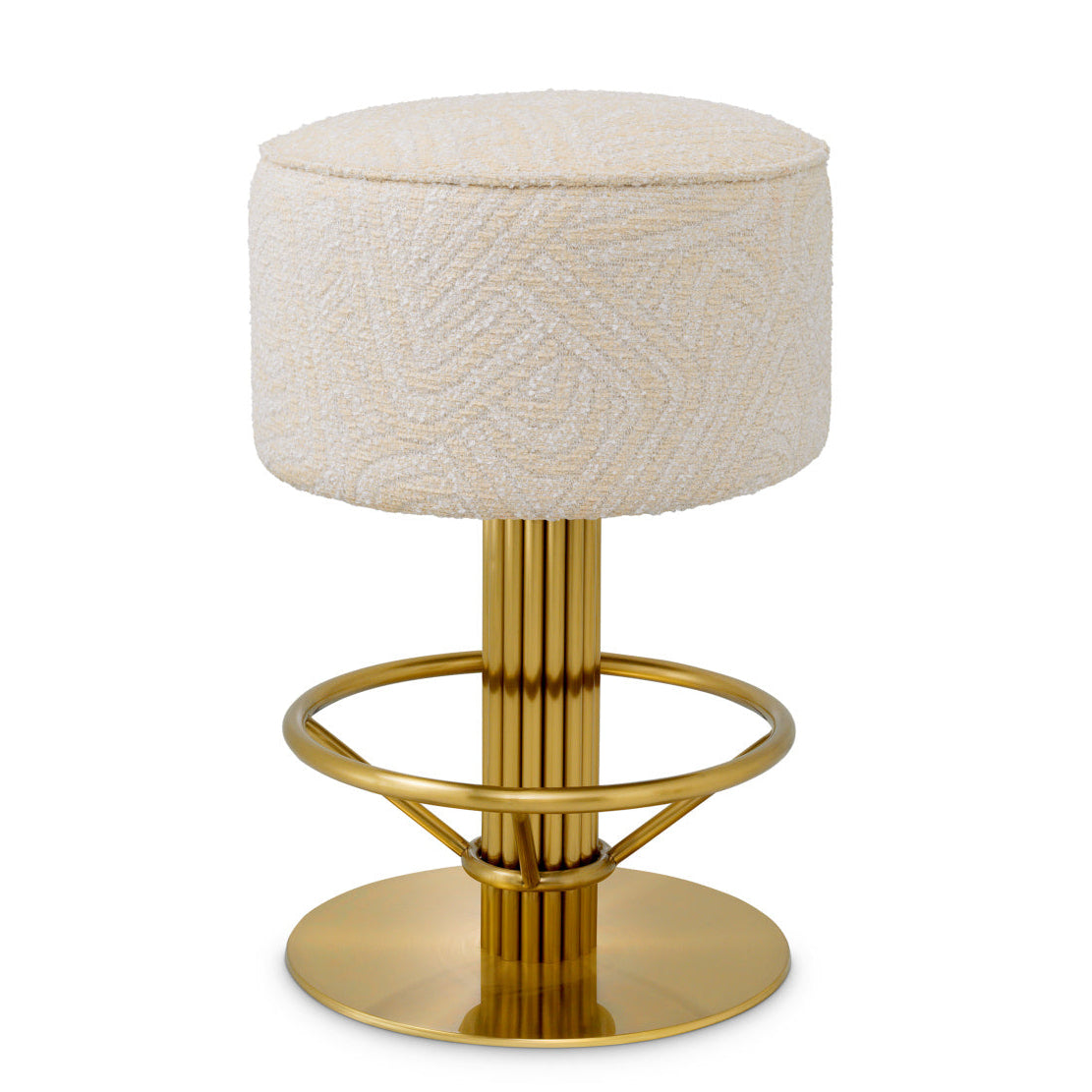 CARLETON Cream Stool with Gold Base